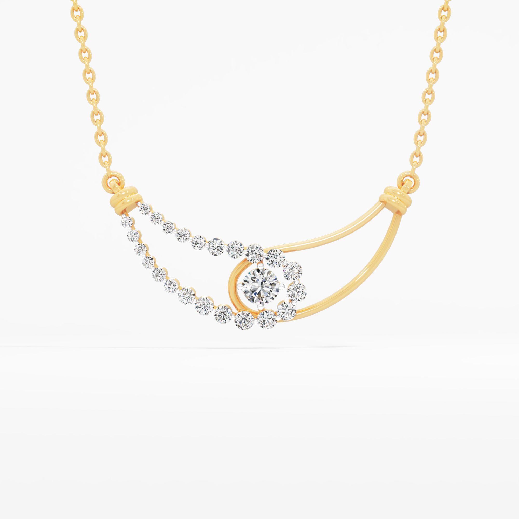 Twin Arc Solitaire Pendant