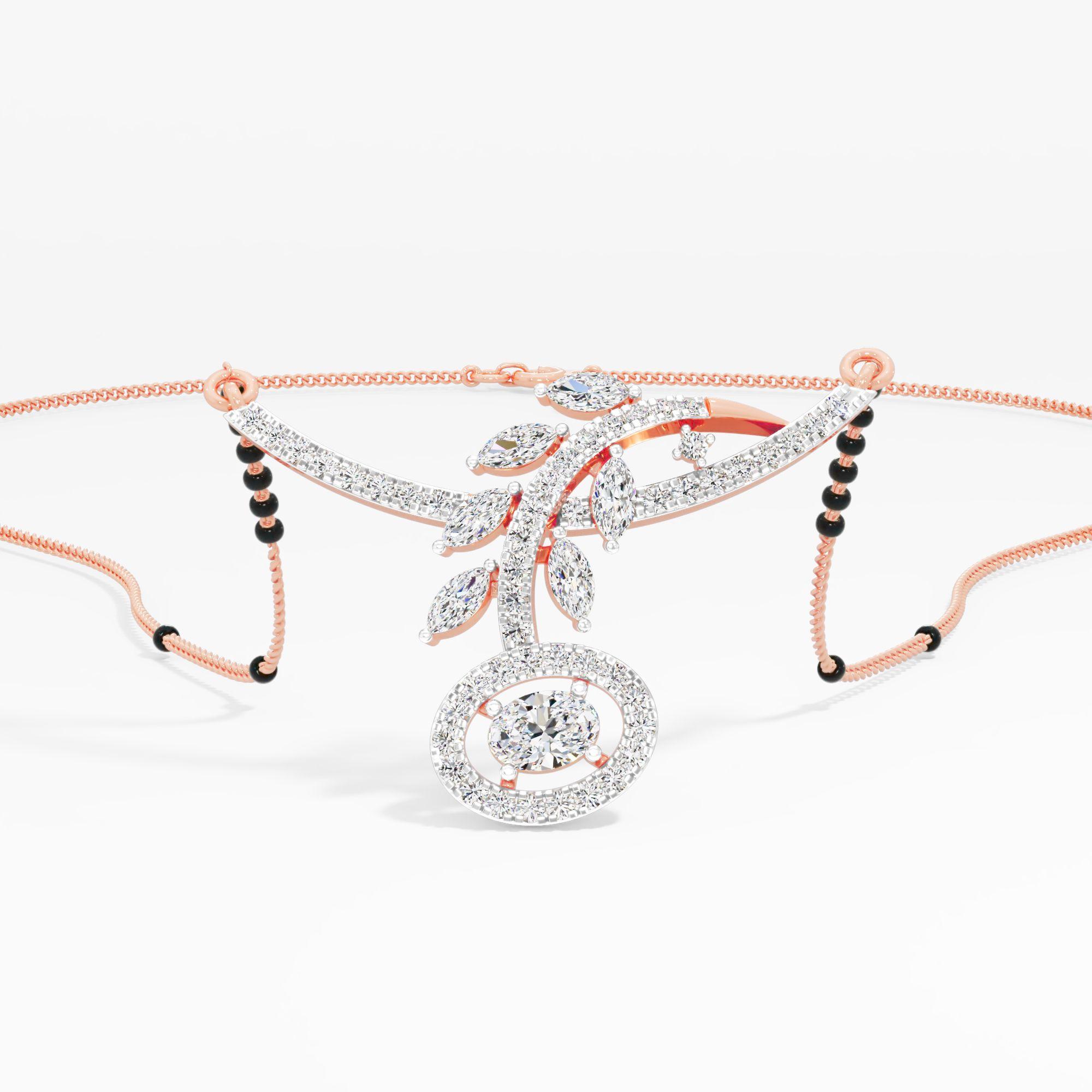 Nayra Leaf Halo Mangalsutra