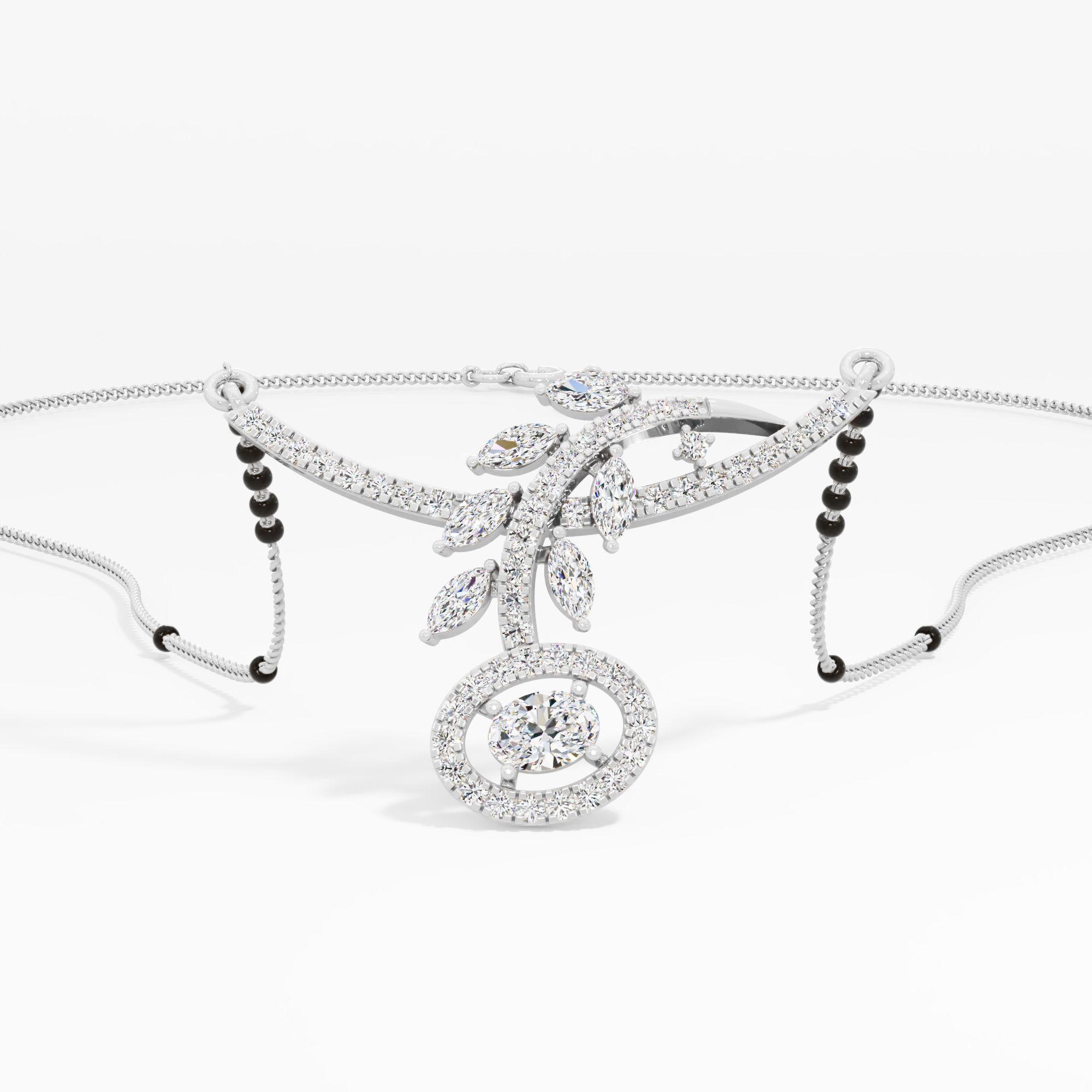 Nayra Leaf Halo Mangalsutra