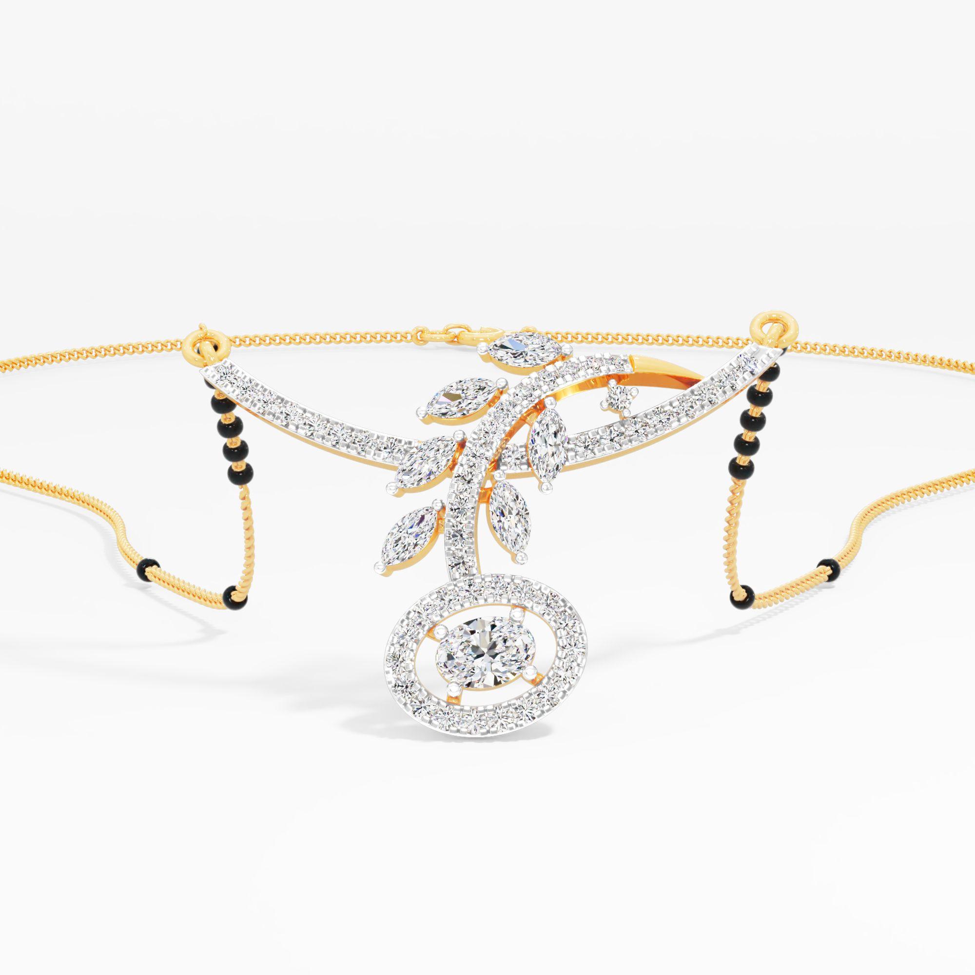 Nayra Leaf Halo Mangalsutra