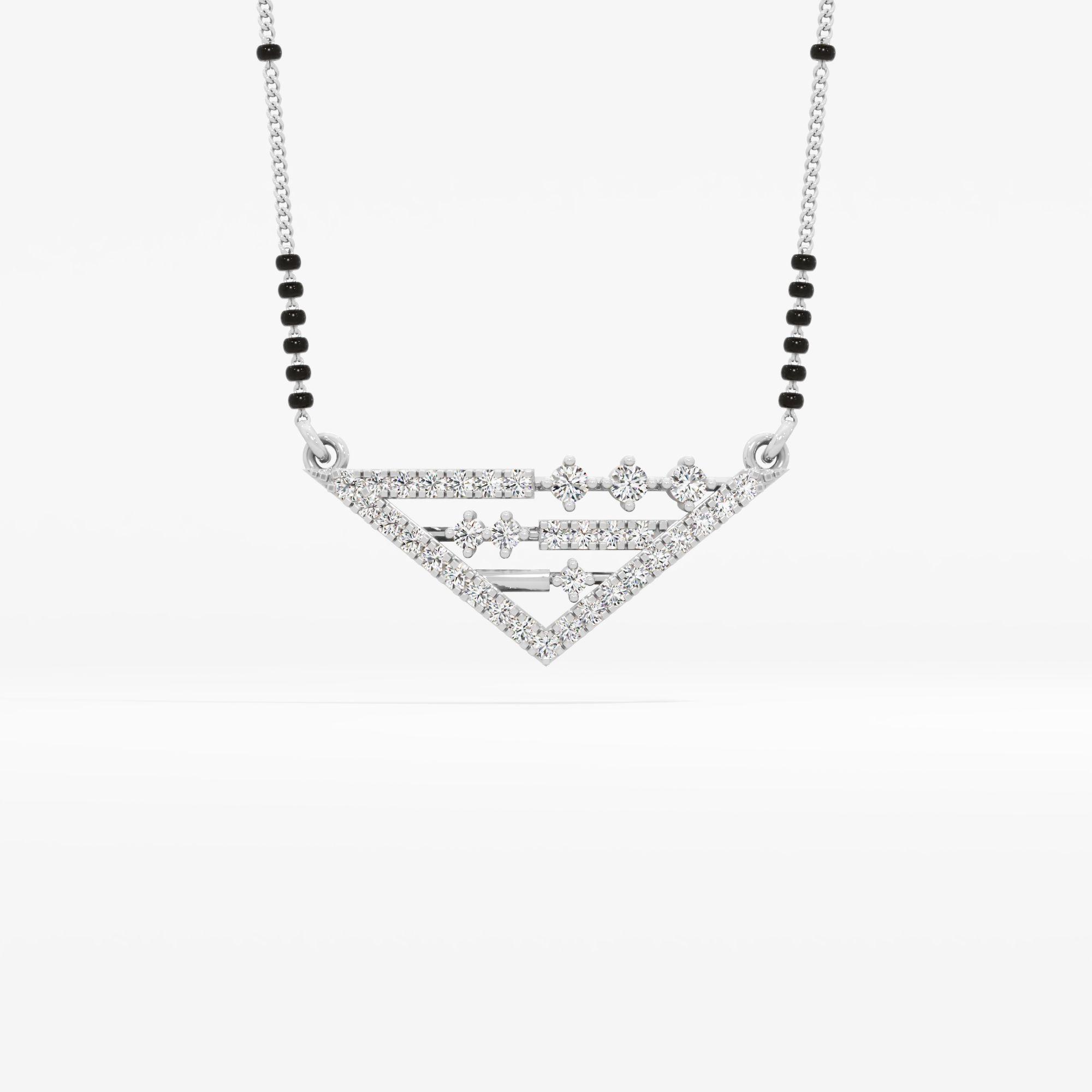 Geometric Triangle Diamond Pendant