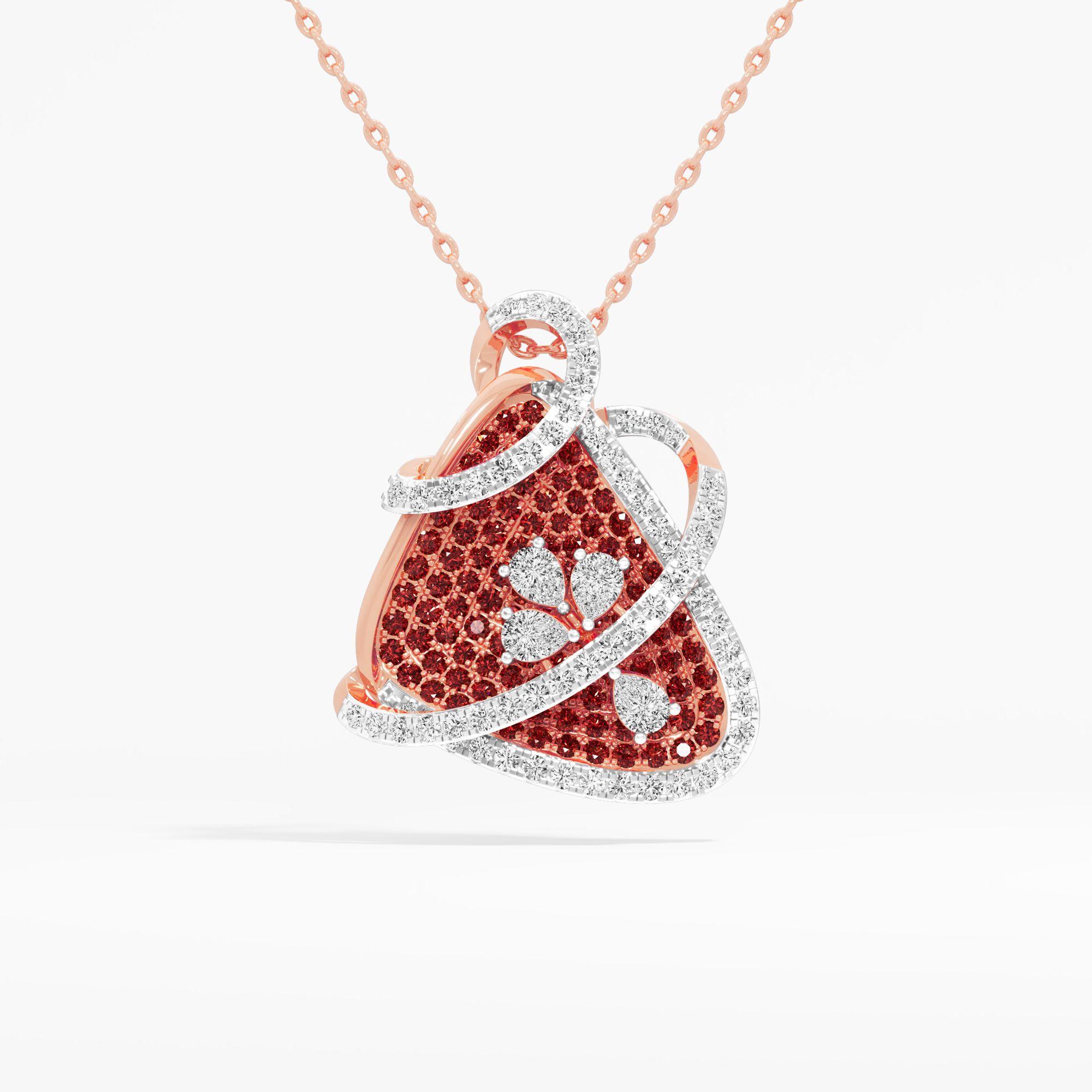 Crimson Orbit Diamond Pendant
