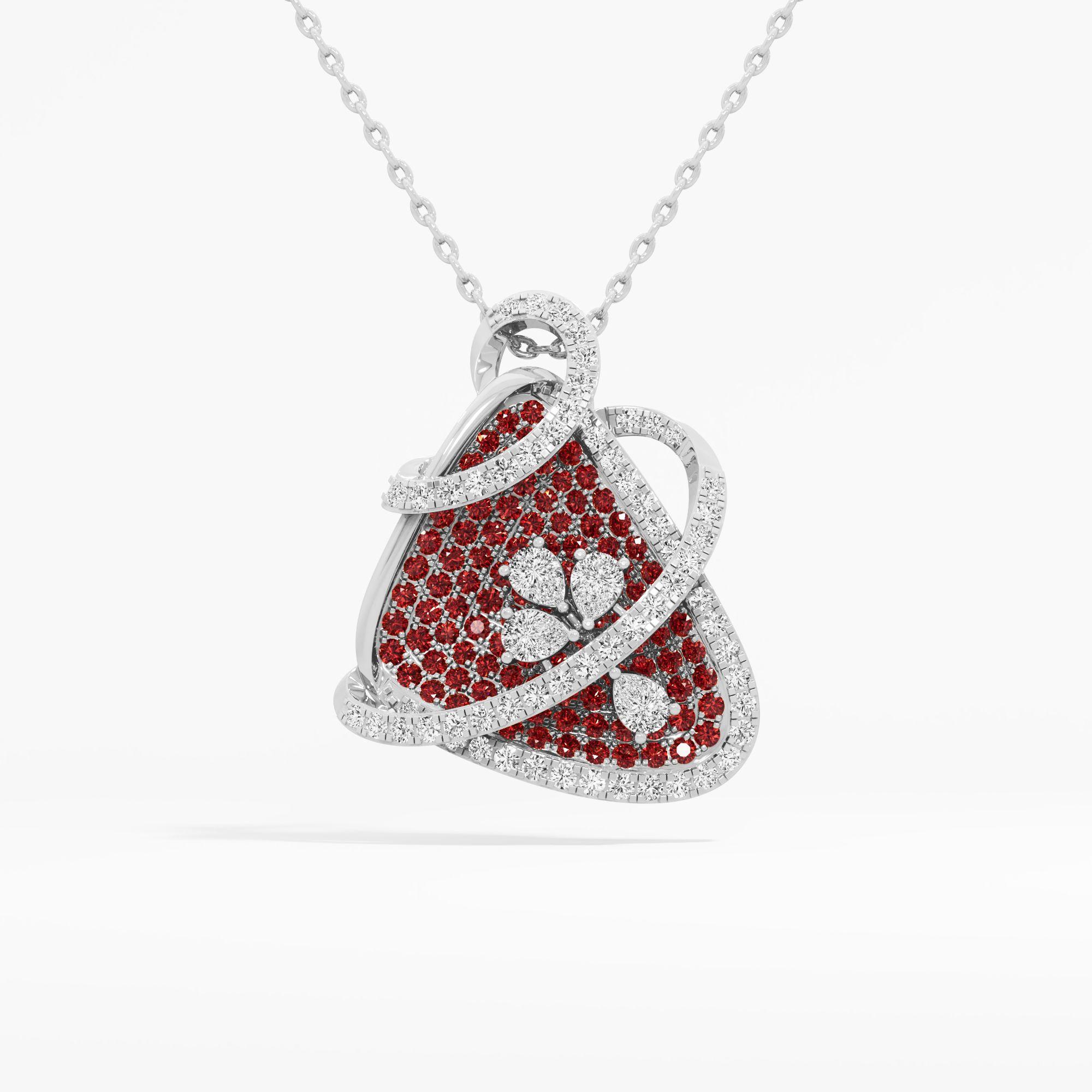 Crimson Orbit Diamond Pendant