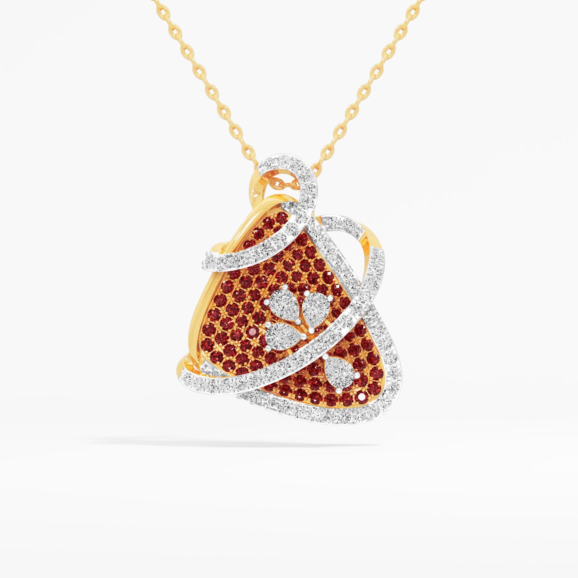 Crimson Orbit Diamond Pendant