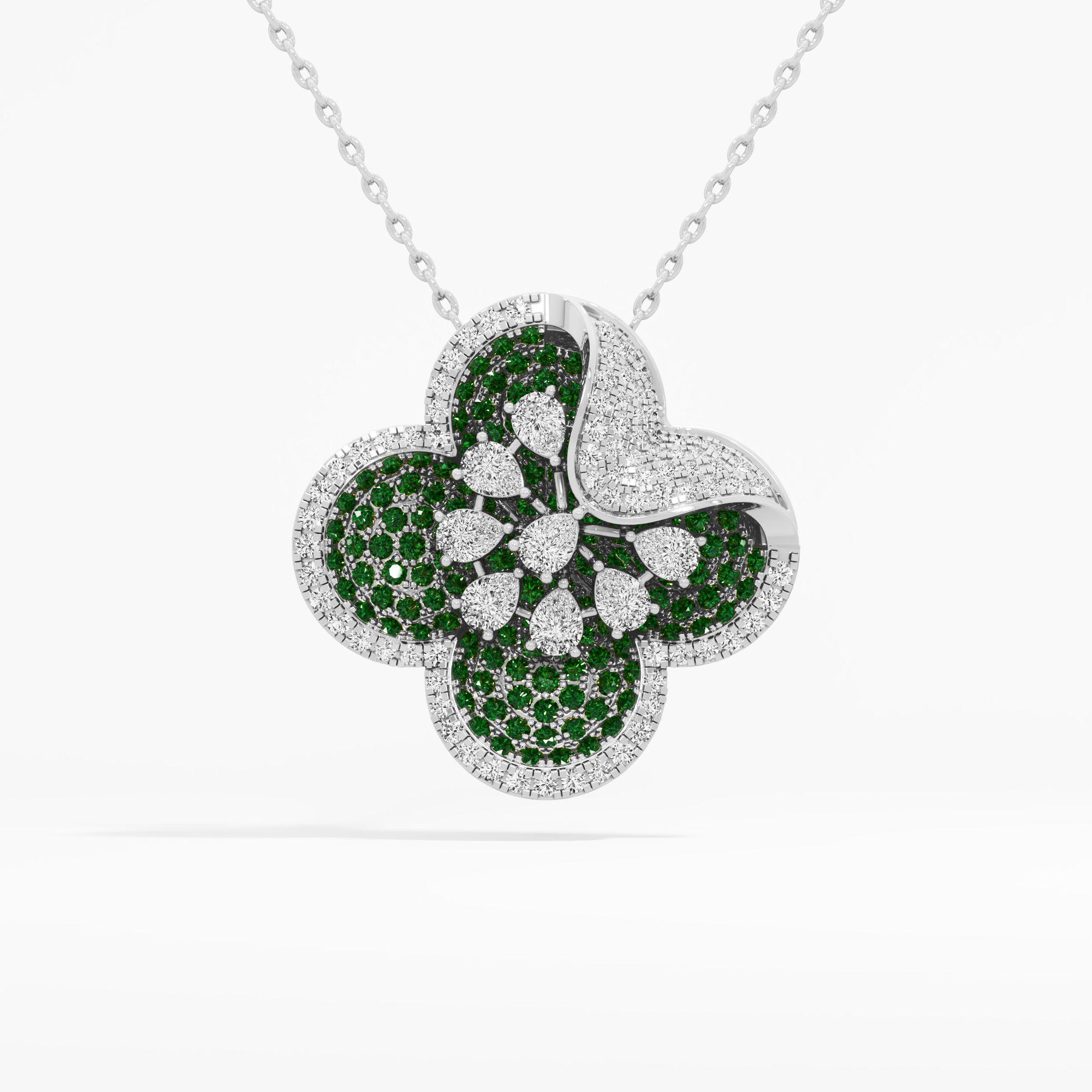 Clover Petal Diamond Pendant