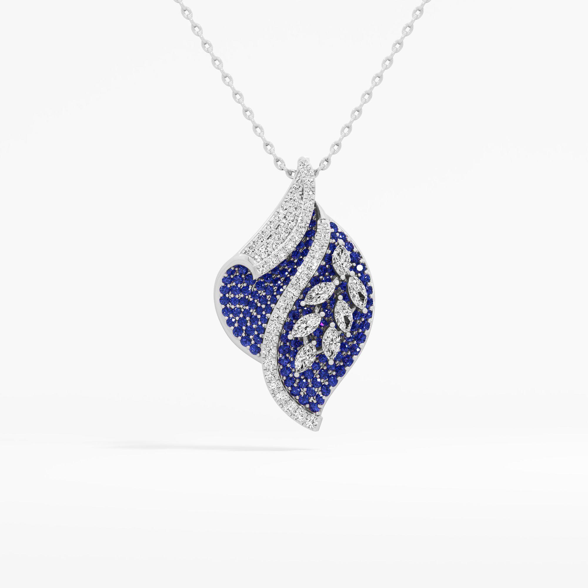 Swirling Leaf Diamond Pendant
