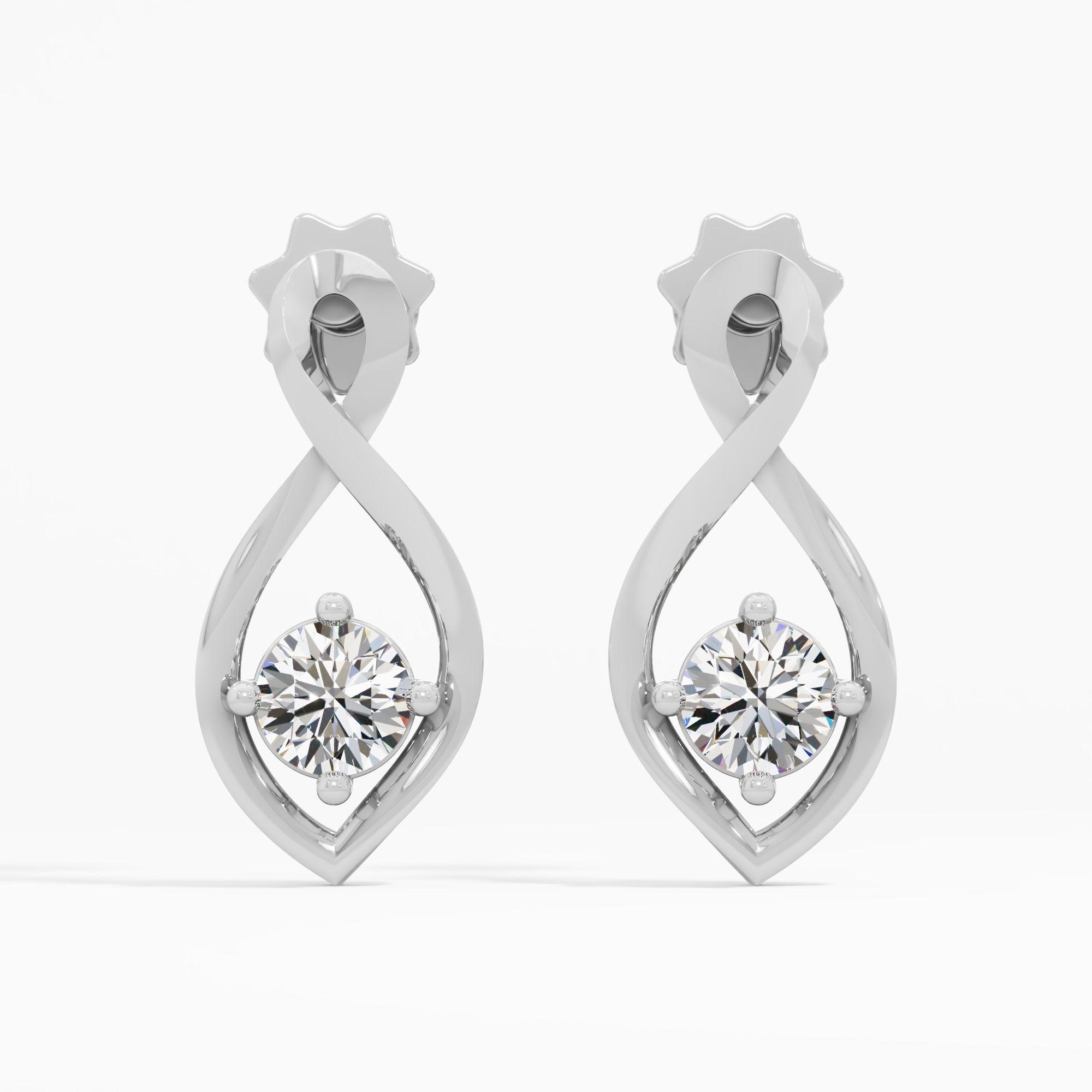 Eternal Flame Solitaire Drop Earrings