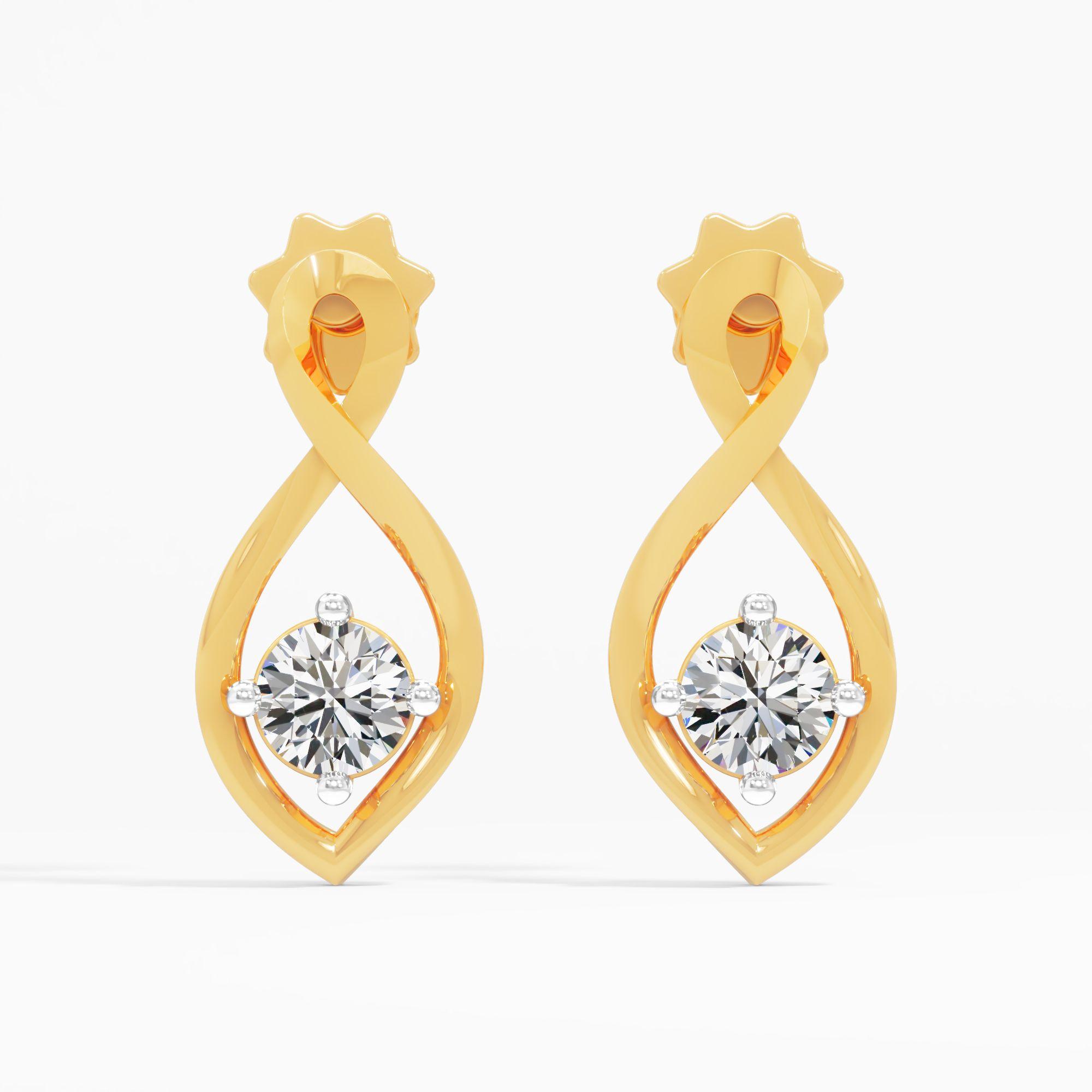 Eternal Flame Solitaire Drop Earrings