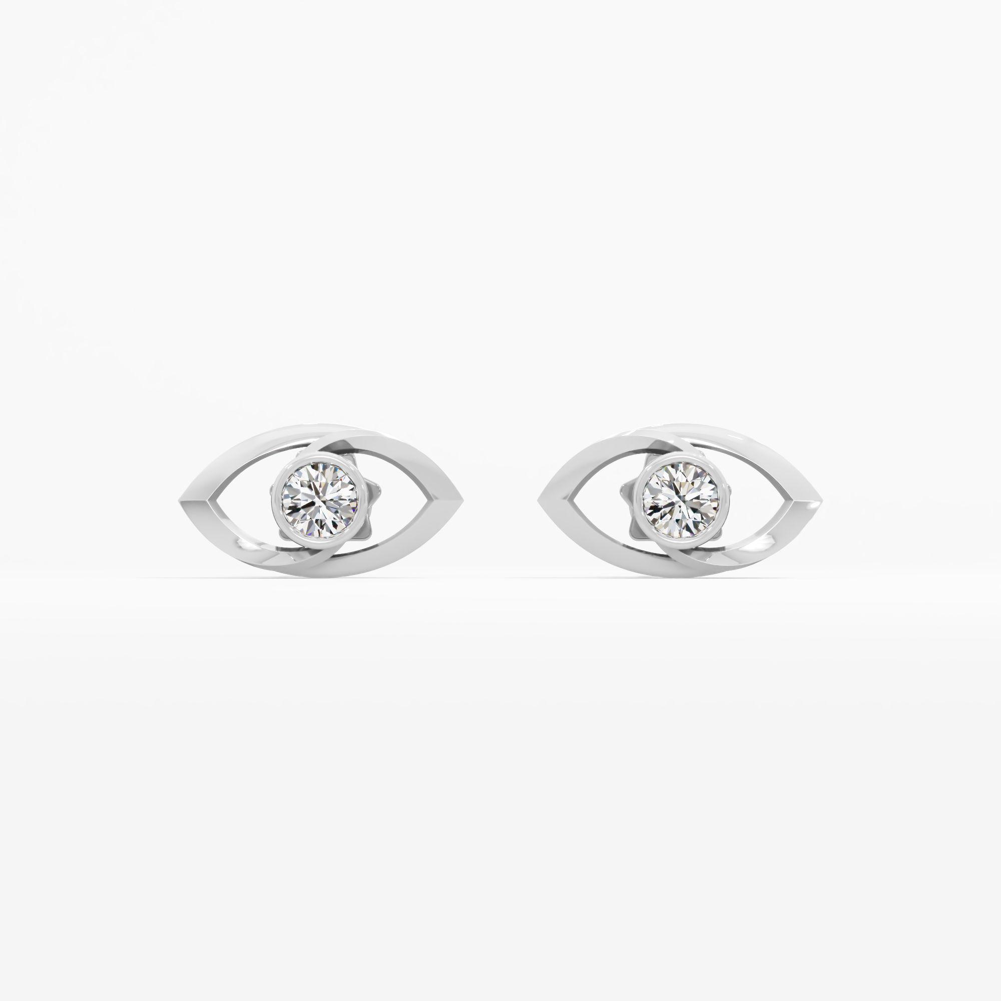 Guardian Eye Solitaire Stud Earrings
