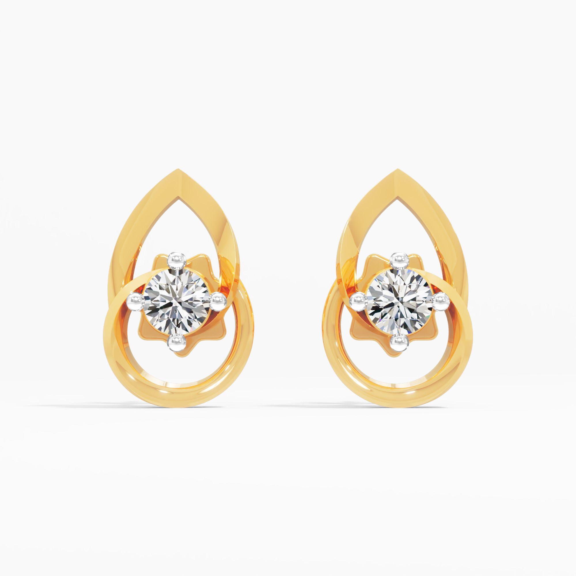Sacred Lotus Solitaire Stud Earrings