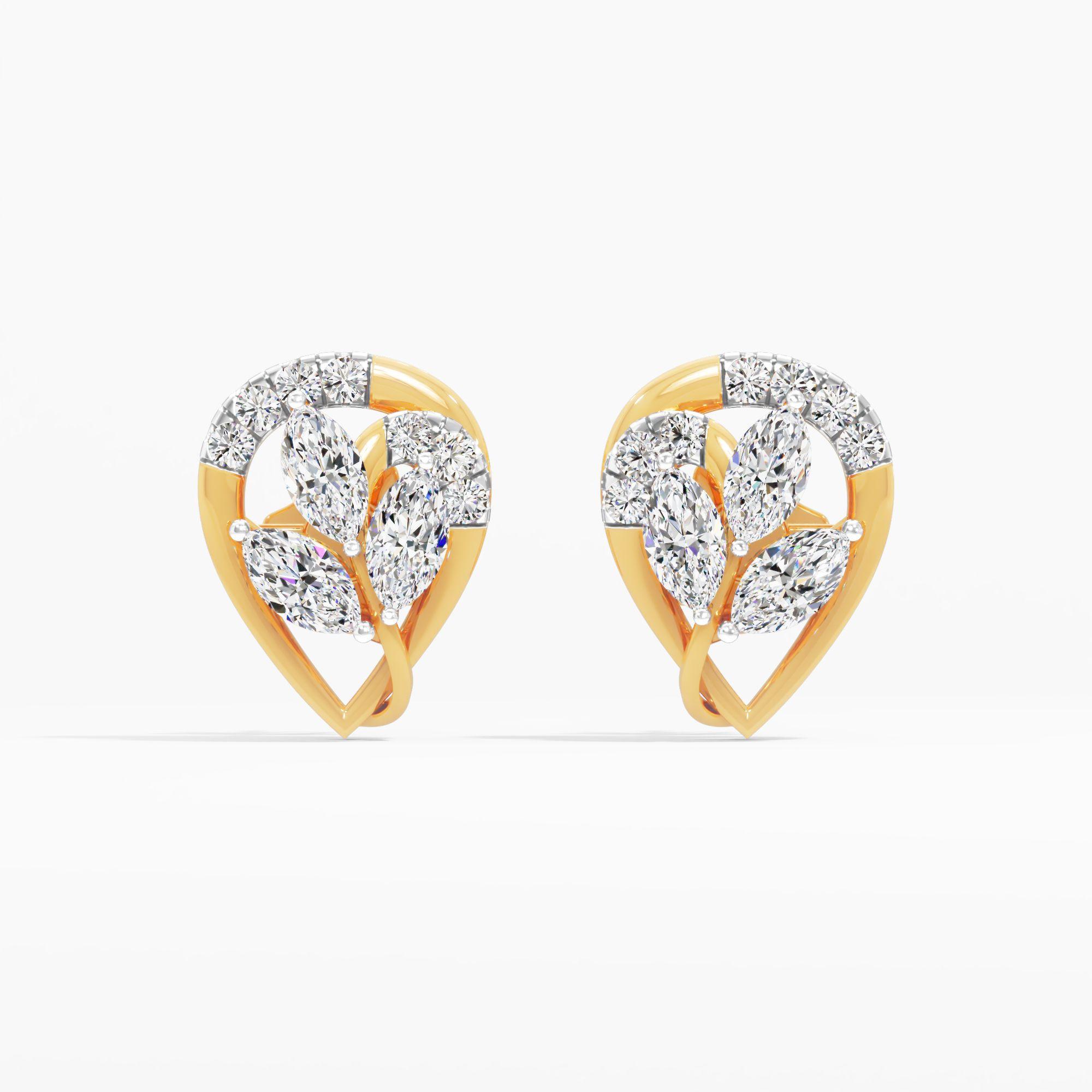 Marquise Floral Stud Earrings