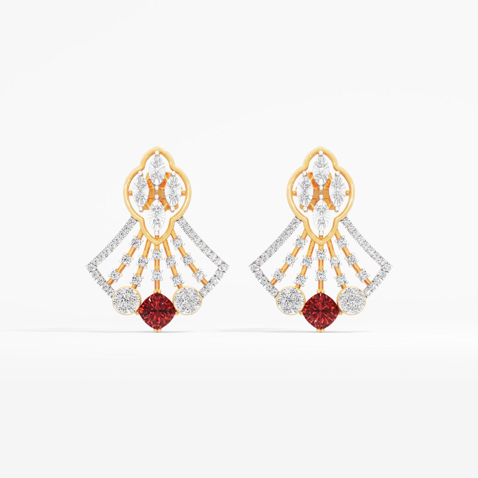 Radiant Flare Ruby Drop Earrings