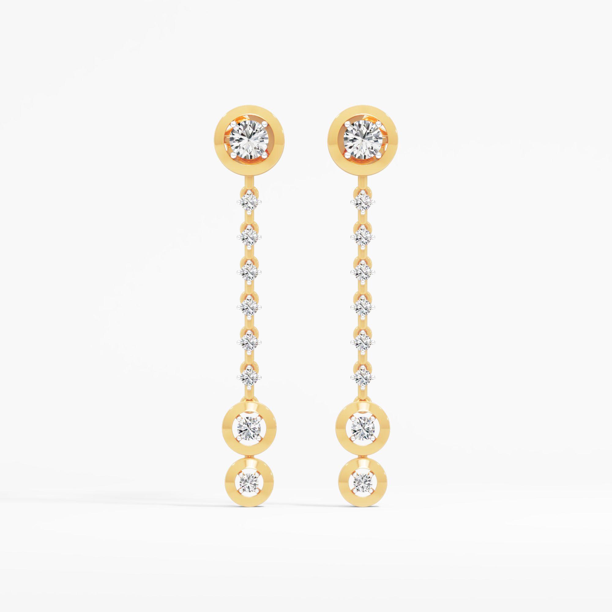 Linear Bezel Solitaire Drop Earrings