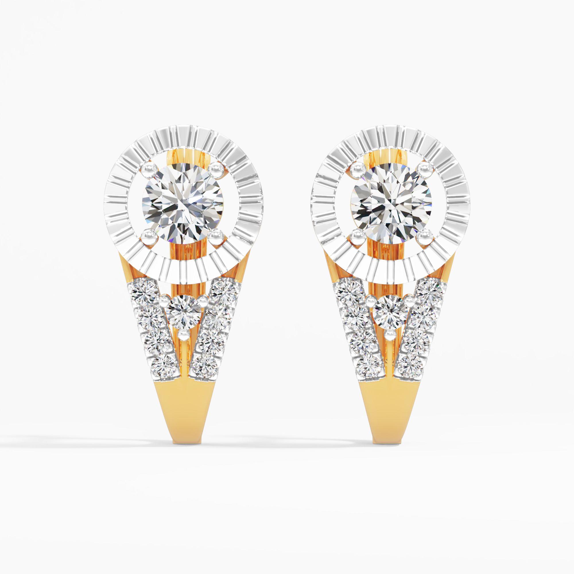 Radiant Solitaire Halo Hoop Earrings