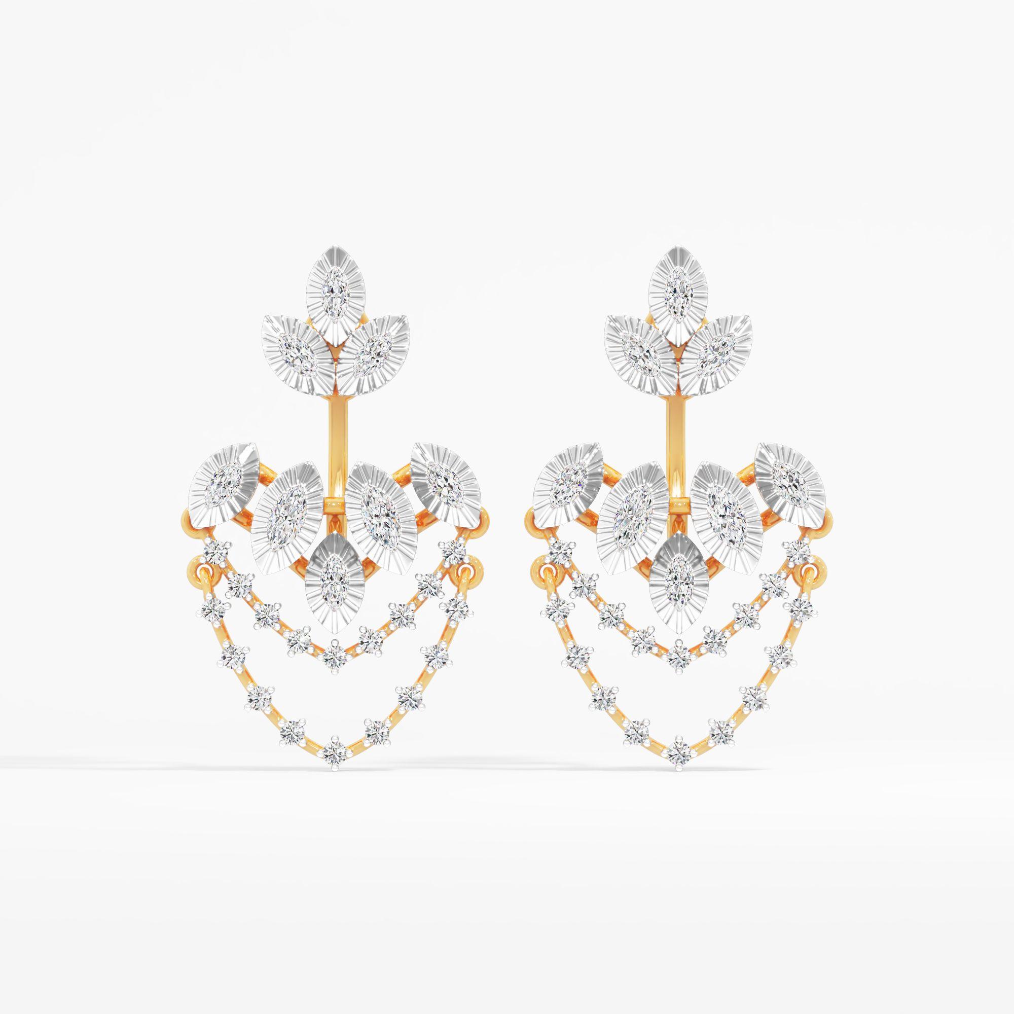 Marquise Leaf Chandelier Earrings