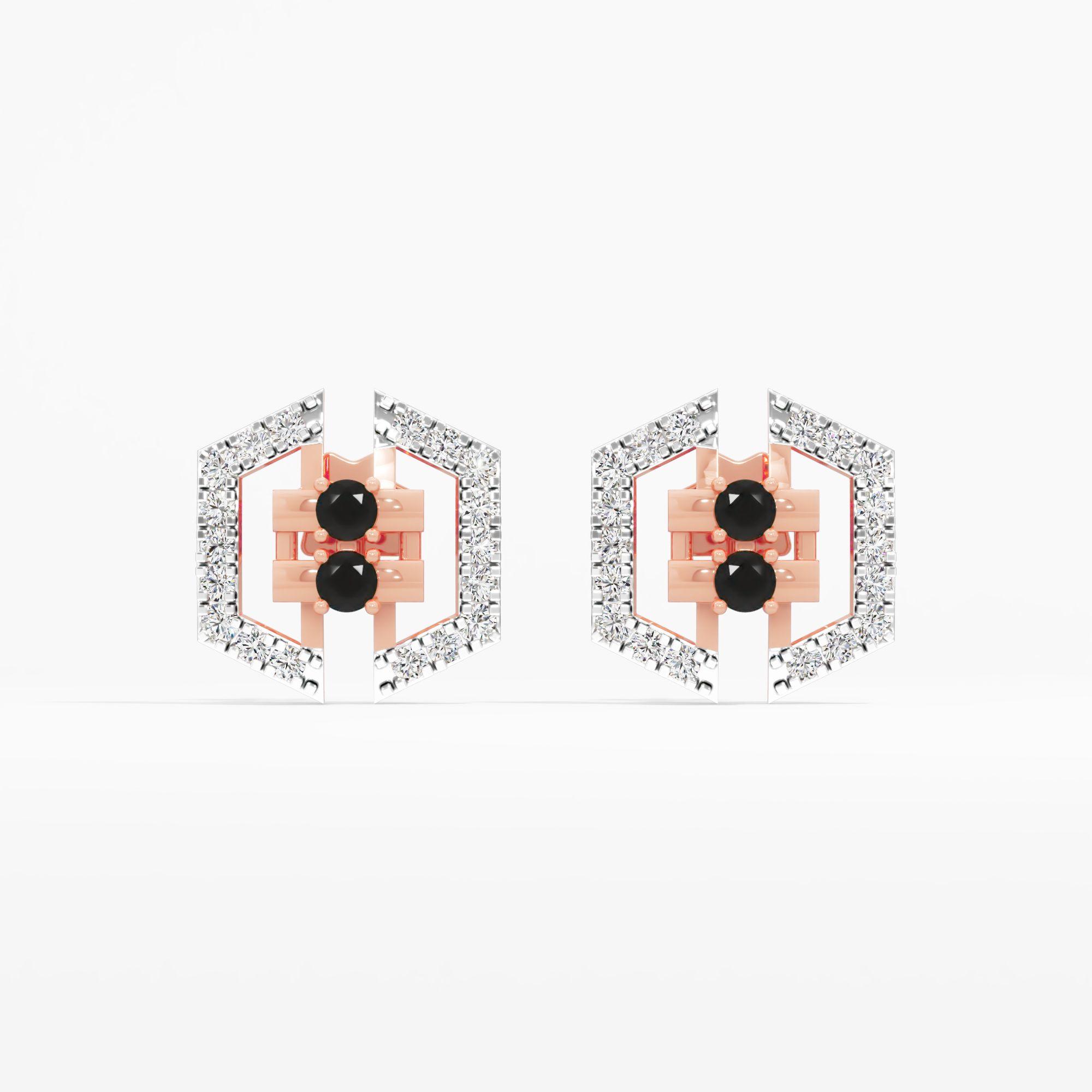 Hexa Noir Halo Studs
