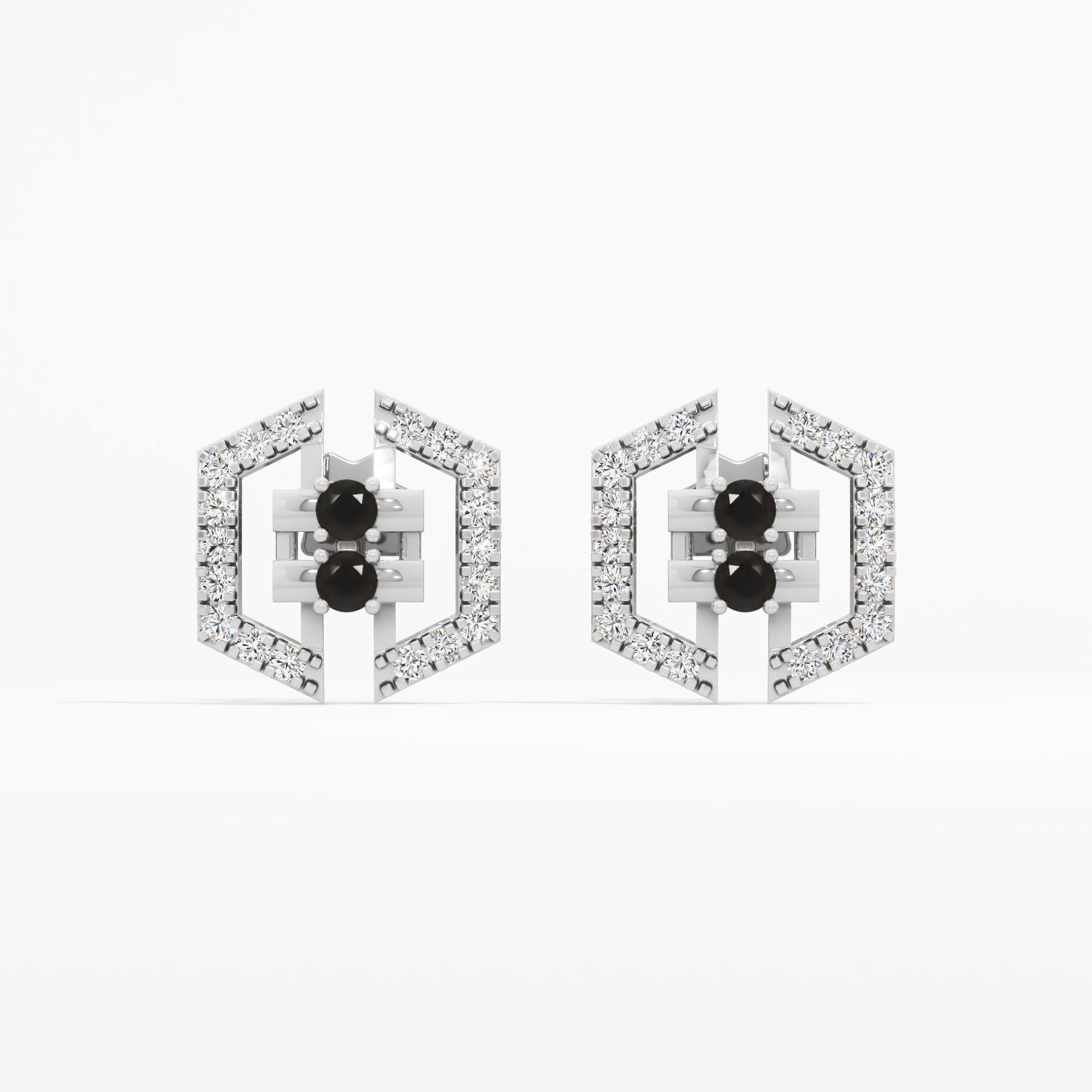 Hexa Noir Halo Studs