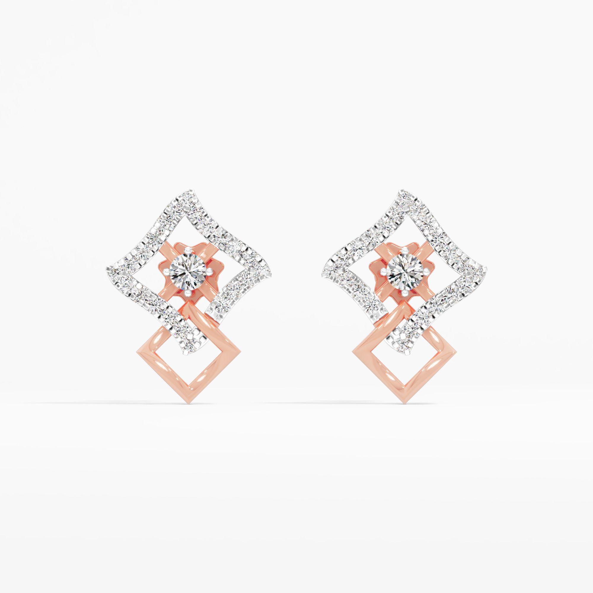 Twist Square Halo Studs