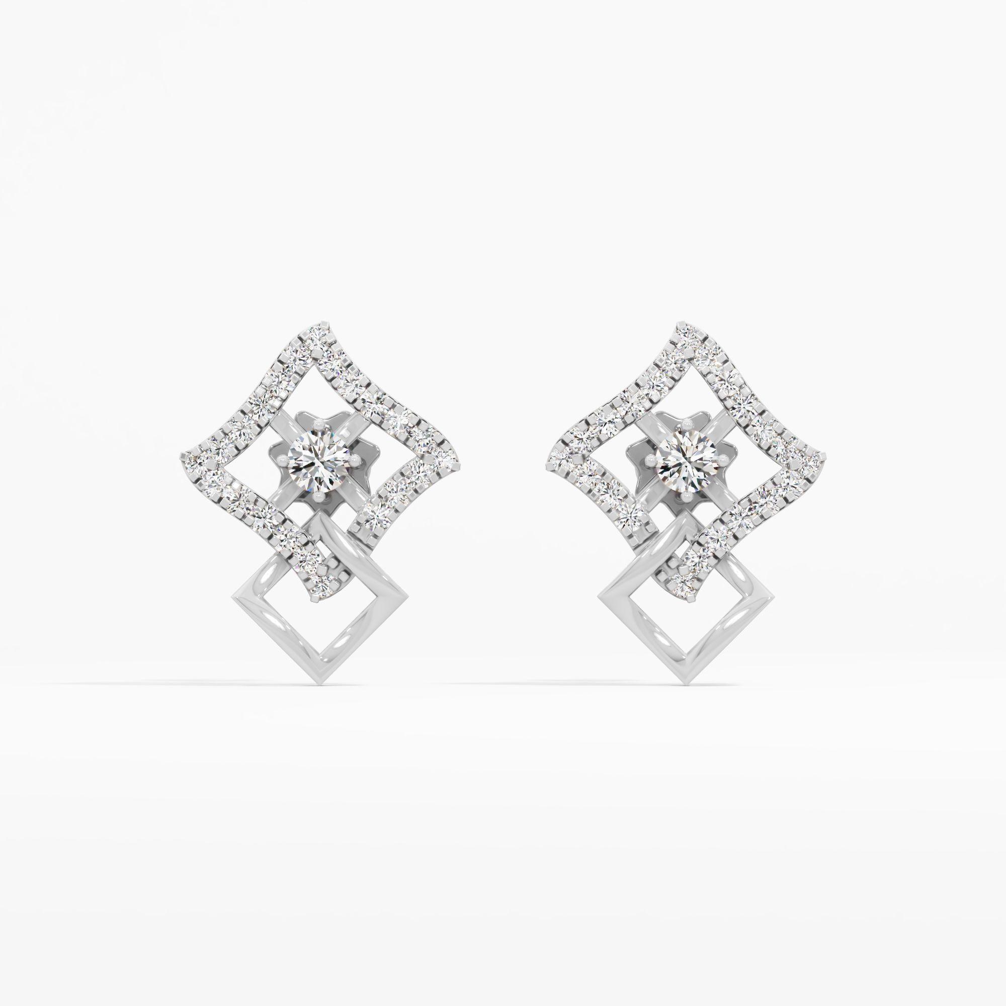 Twist Square Halo Studs