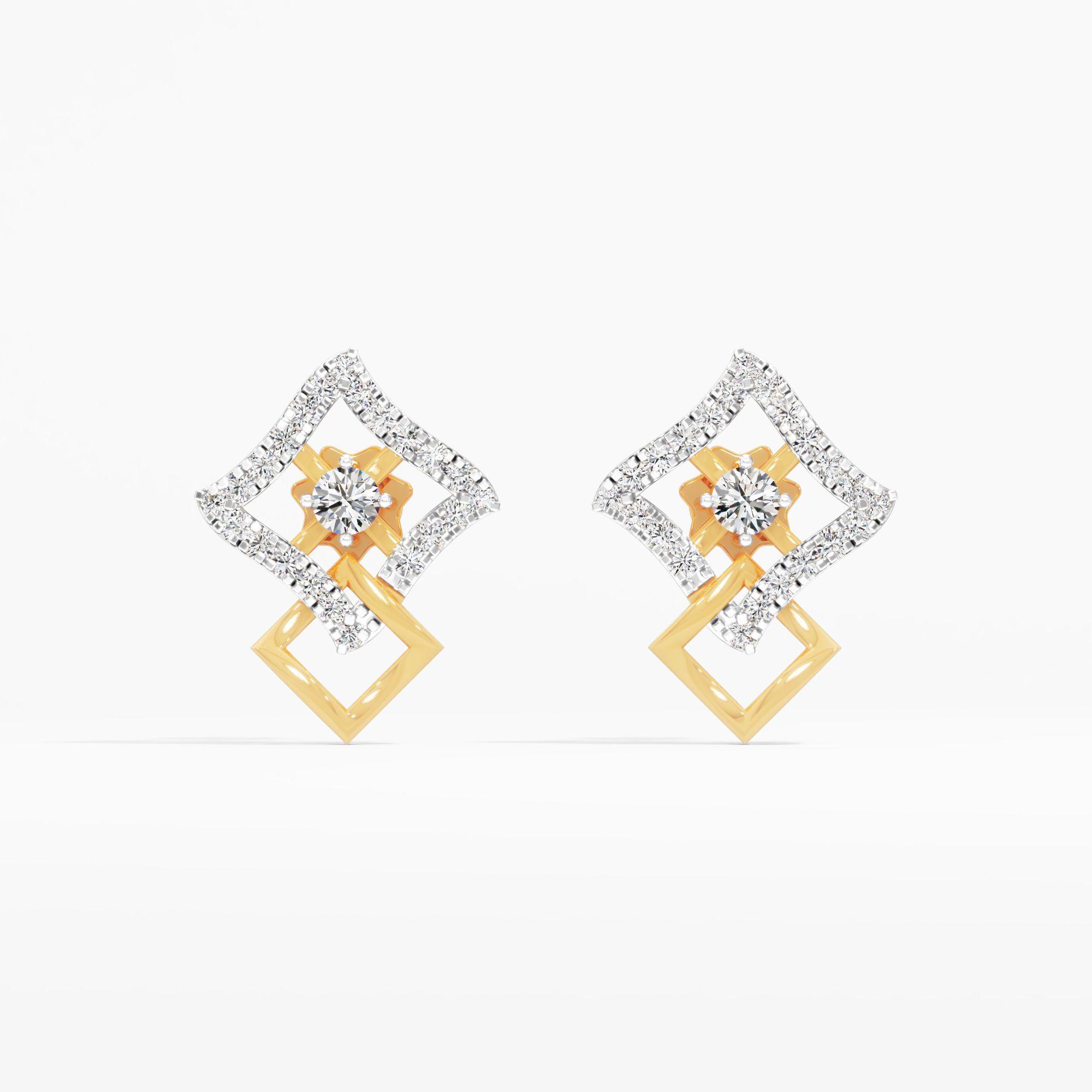 Twist Square Halo Studs