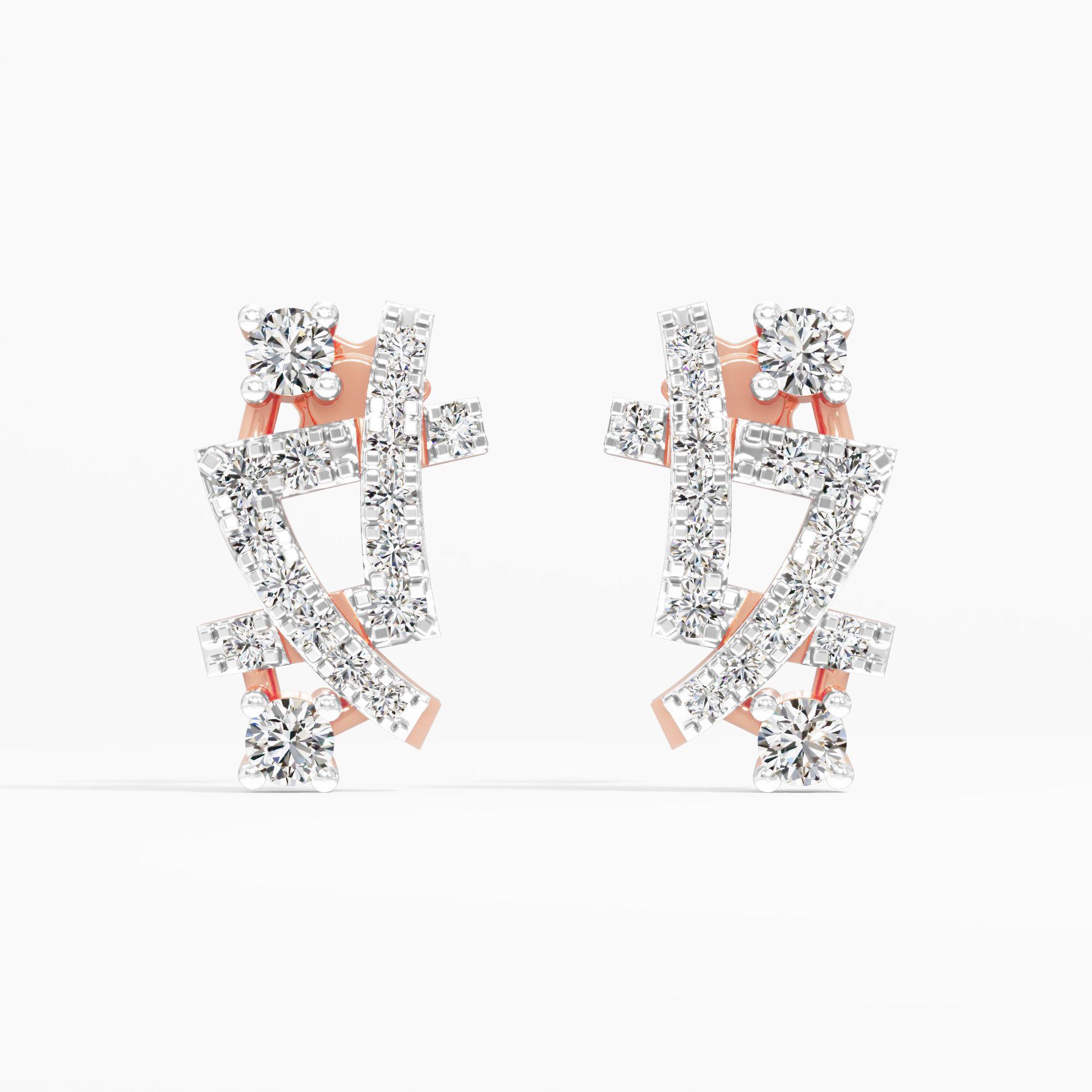 Criss-Curve Pavé Studs
