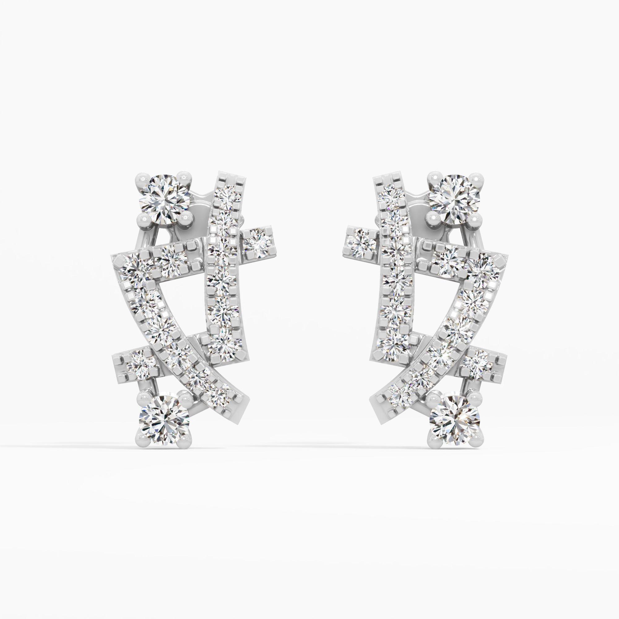 Criss-Curve Pavé Studs