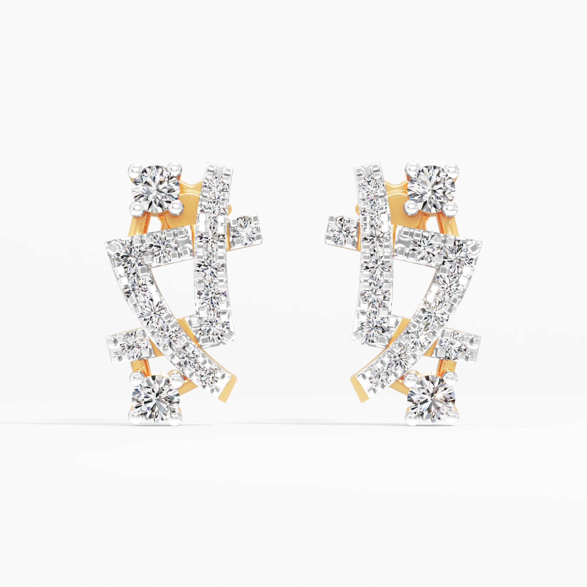 Criss-Curve Pavé Studs