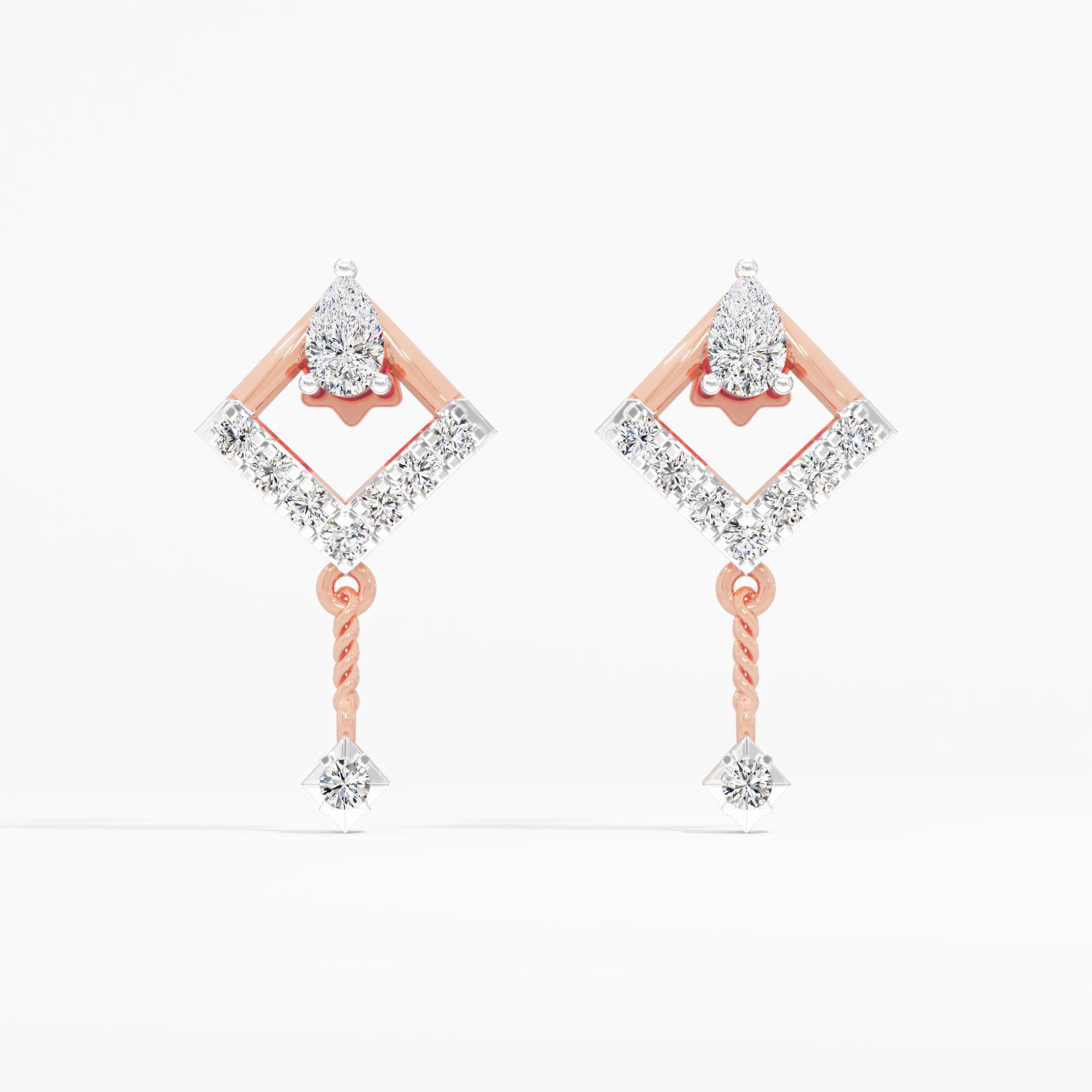 Crested Chevron Dangle Earrings