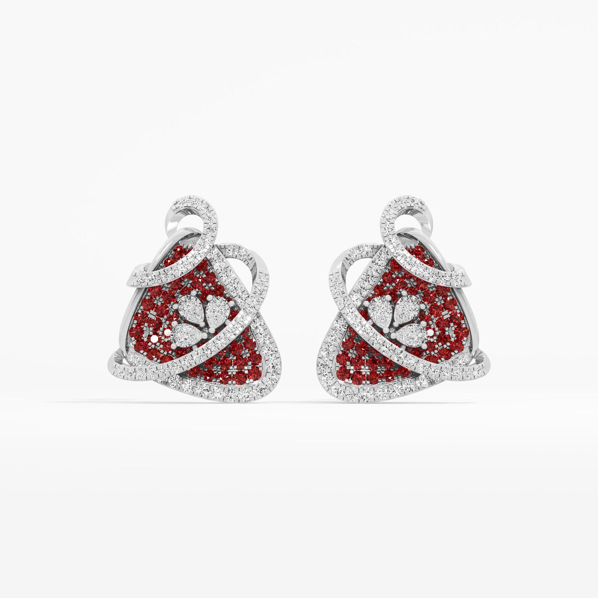 Crimson Orbit Stud Earrings