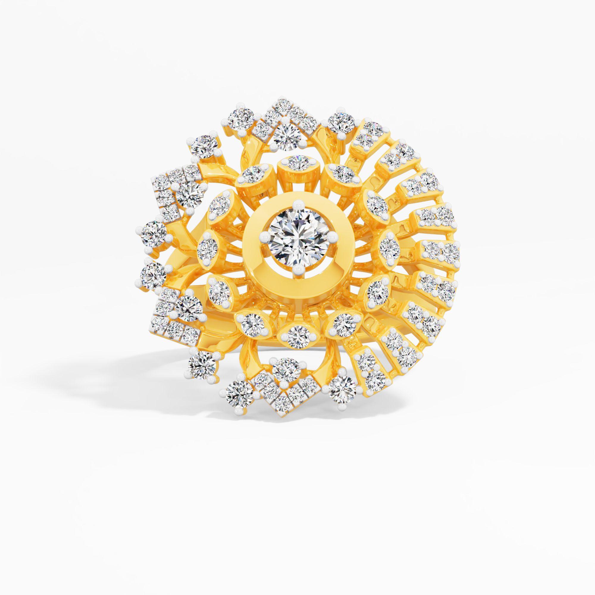Starburst Cluster Cocktail Ring