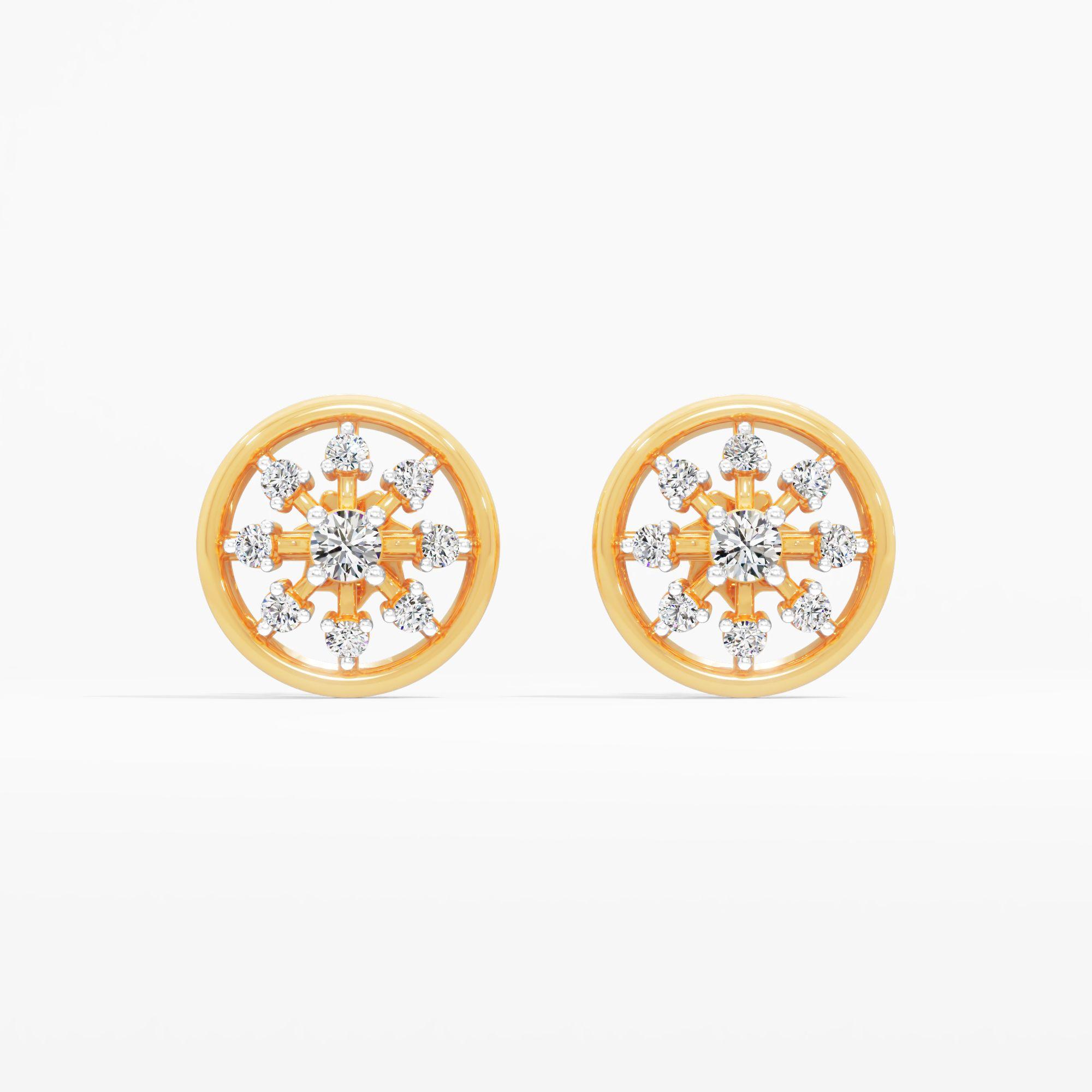 Solar Wheel Stud Earrings