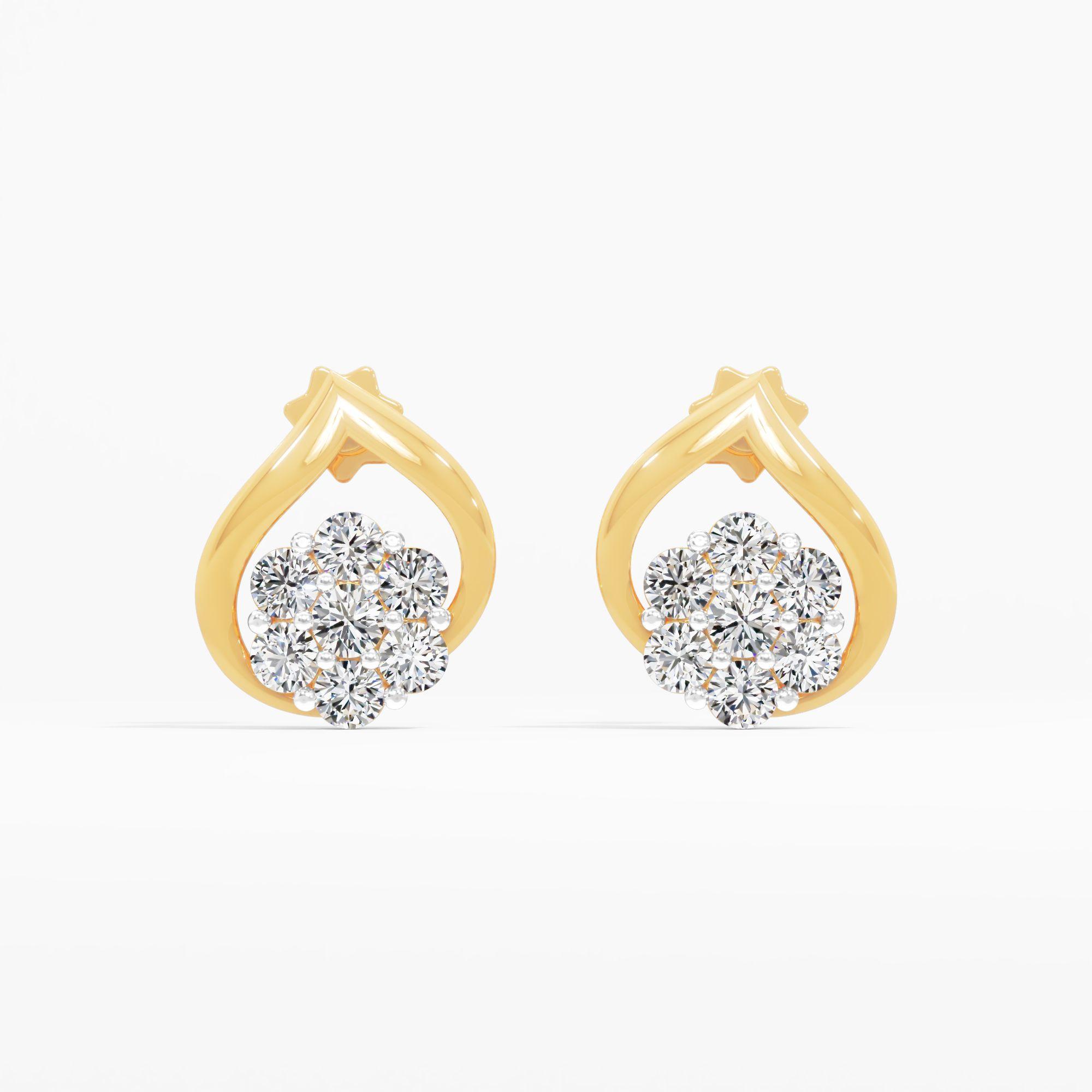 Teardrop Blossom Stud Earrings