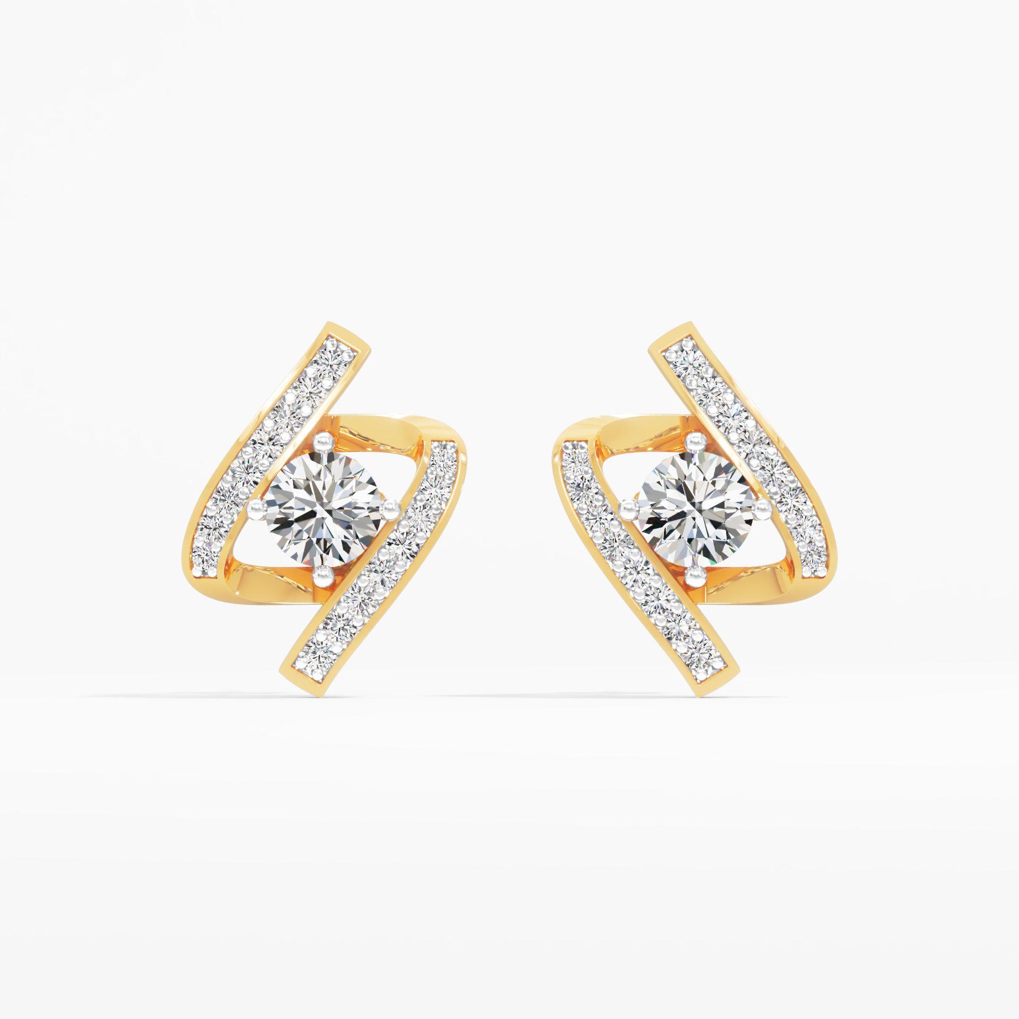 Streamline Solitaire Stud Earrings