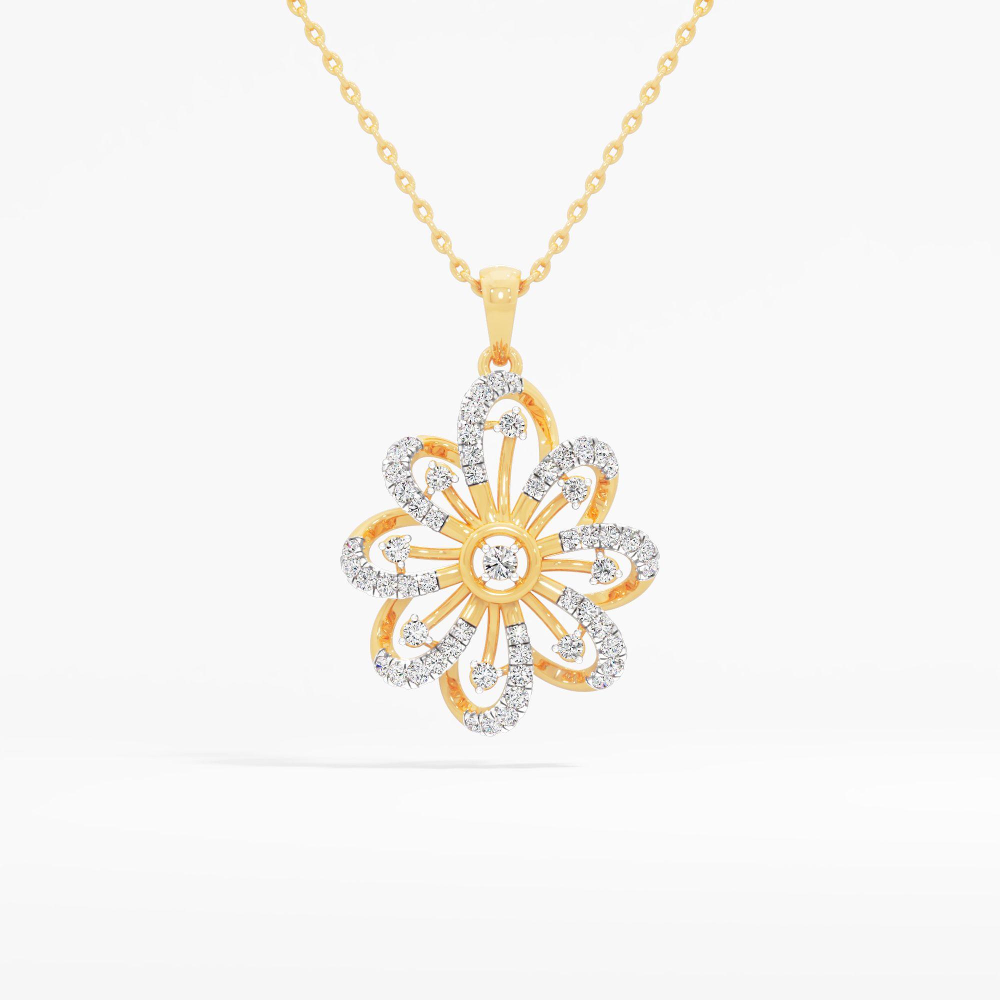 Luminous Pinwheel Floral Pendant