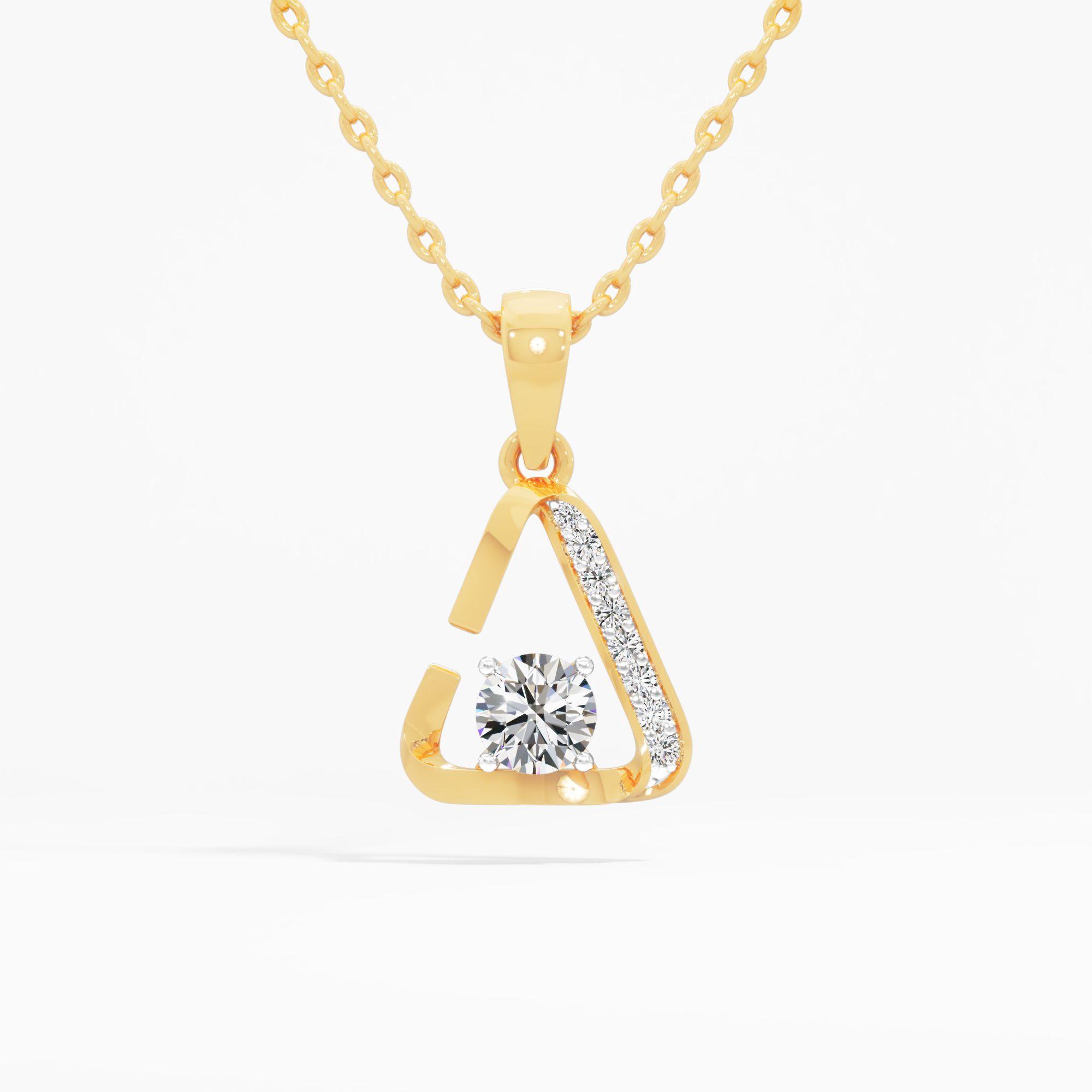 Split Triangle Diamond Pendant