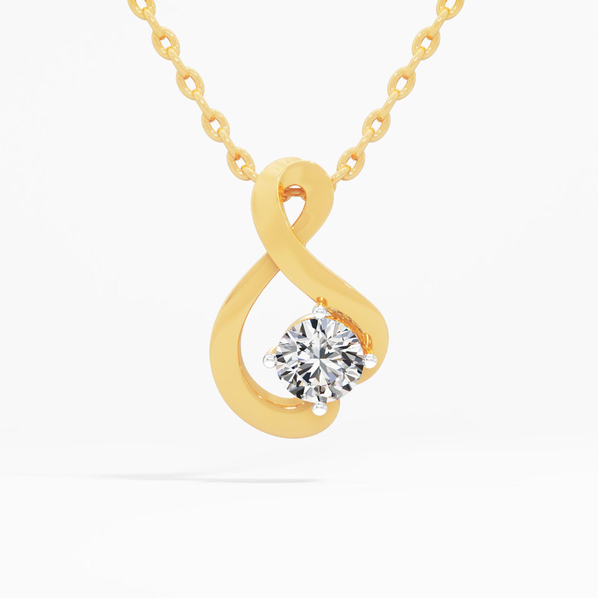 The Serene Swirl Solitaire Pendant