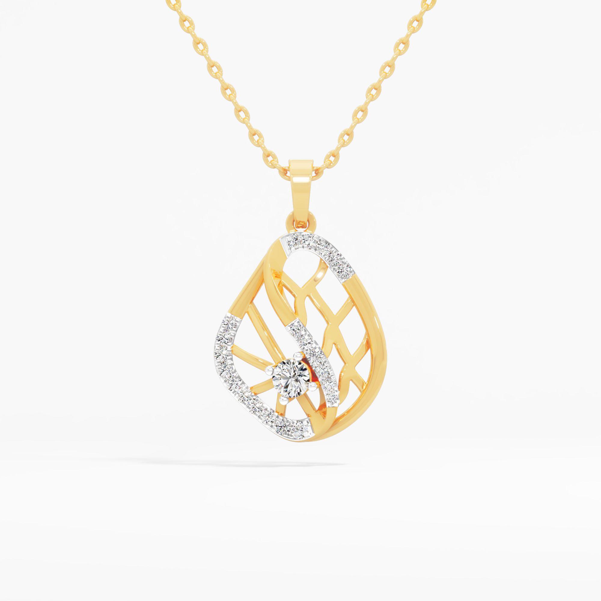 The Petal Vein Diamond Pendant