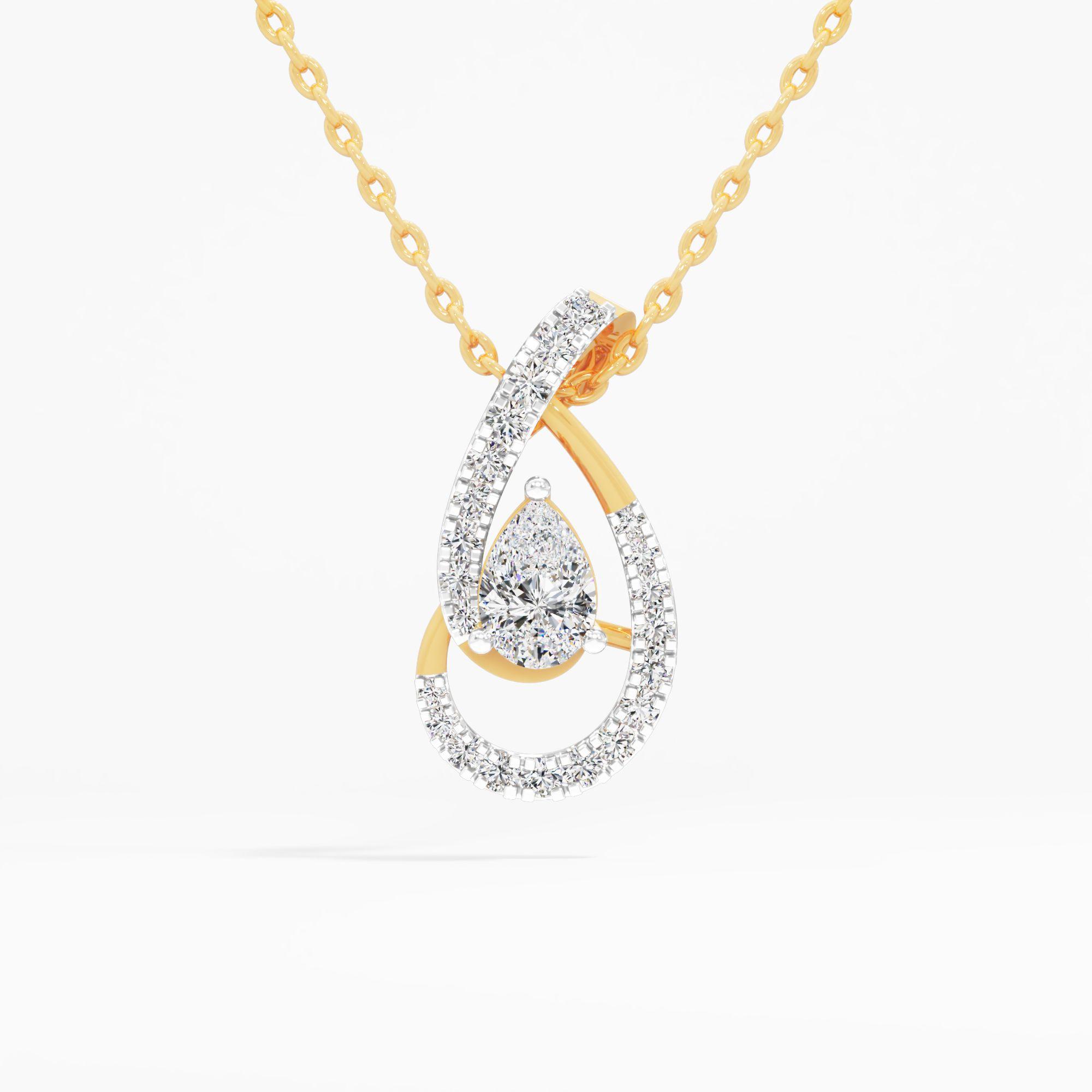 Duet Loop Pear Diamond Pendant