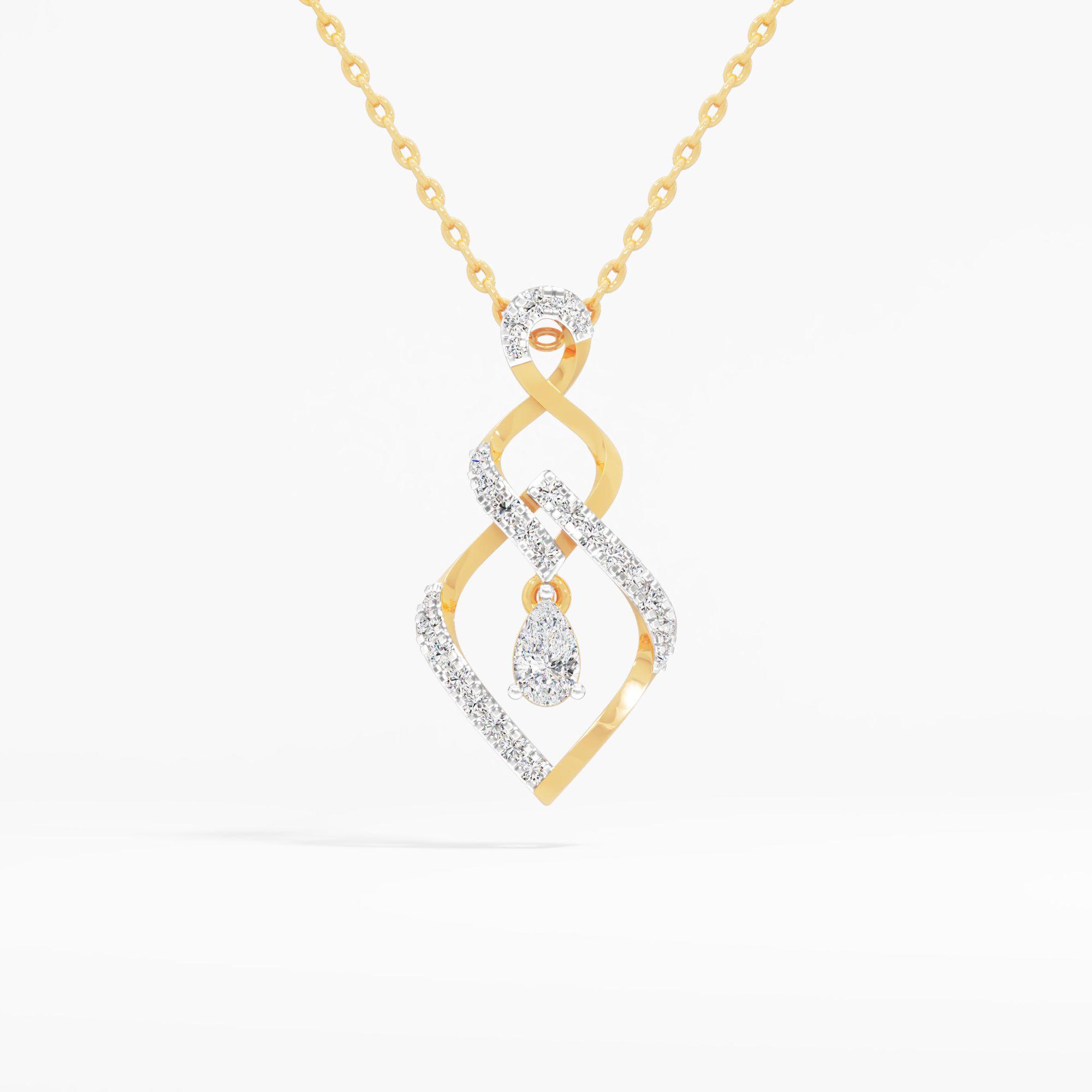 Woven Helix Diamond Pendant