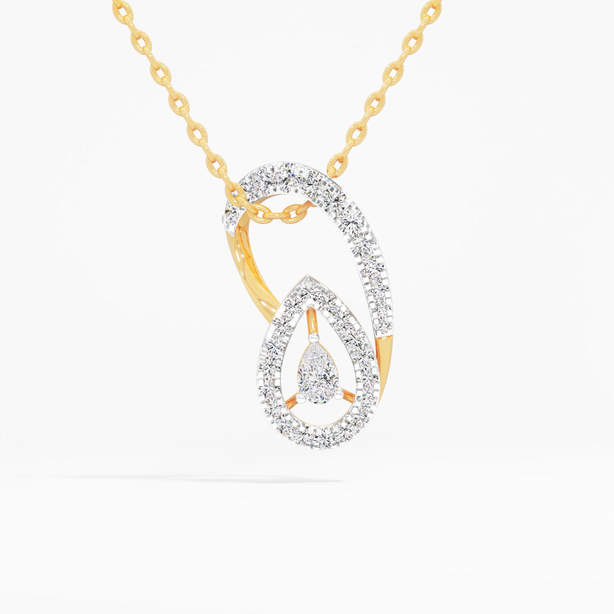 Nested Pear Diamond Pendant