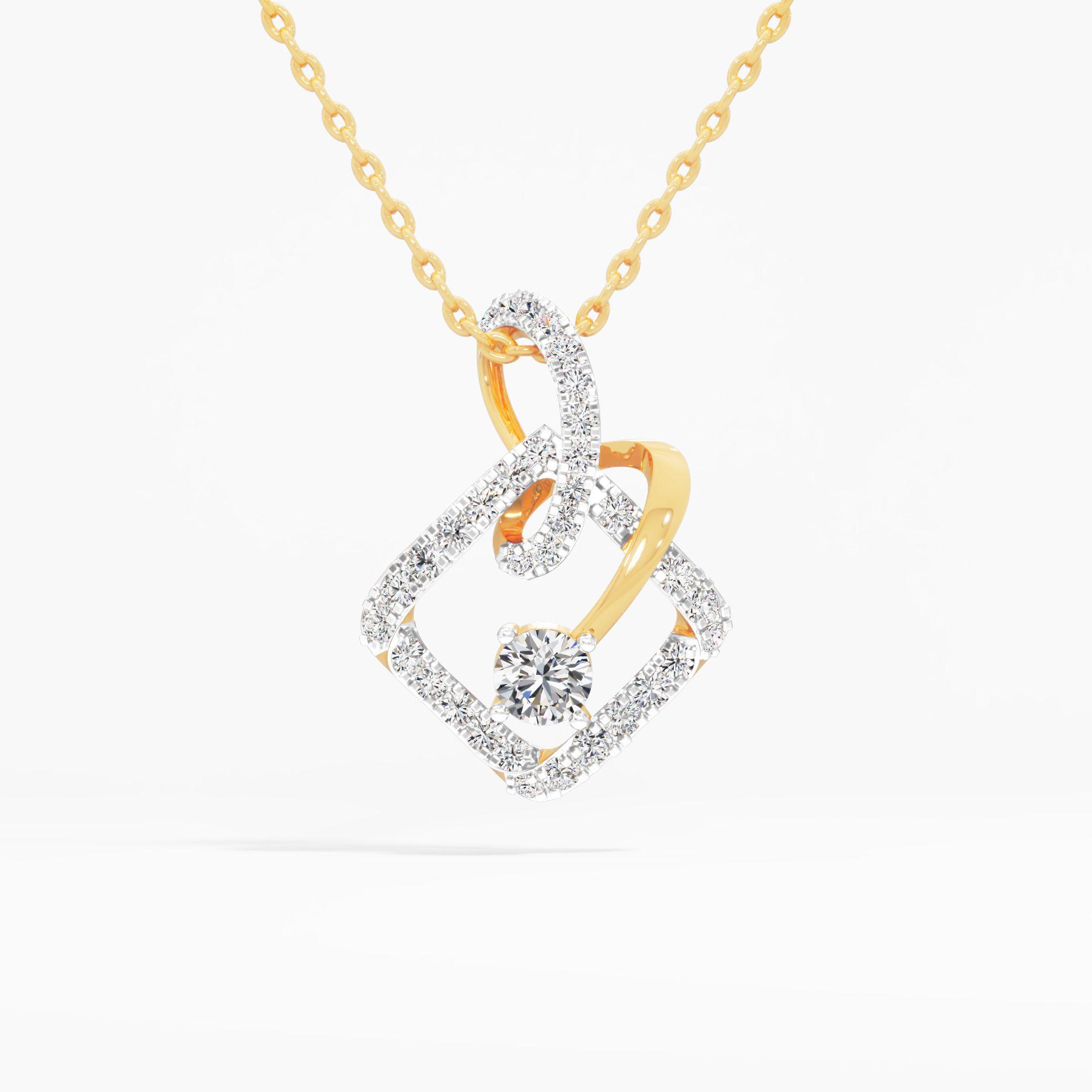 Angular Weave Diamond Pendant