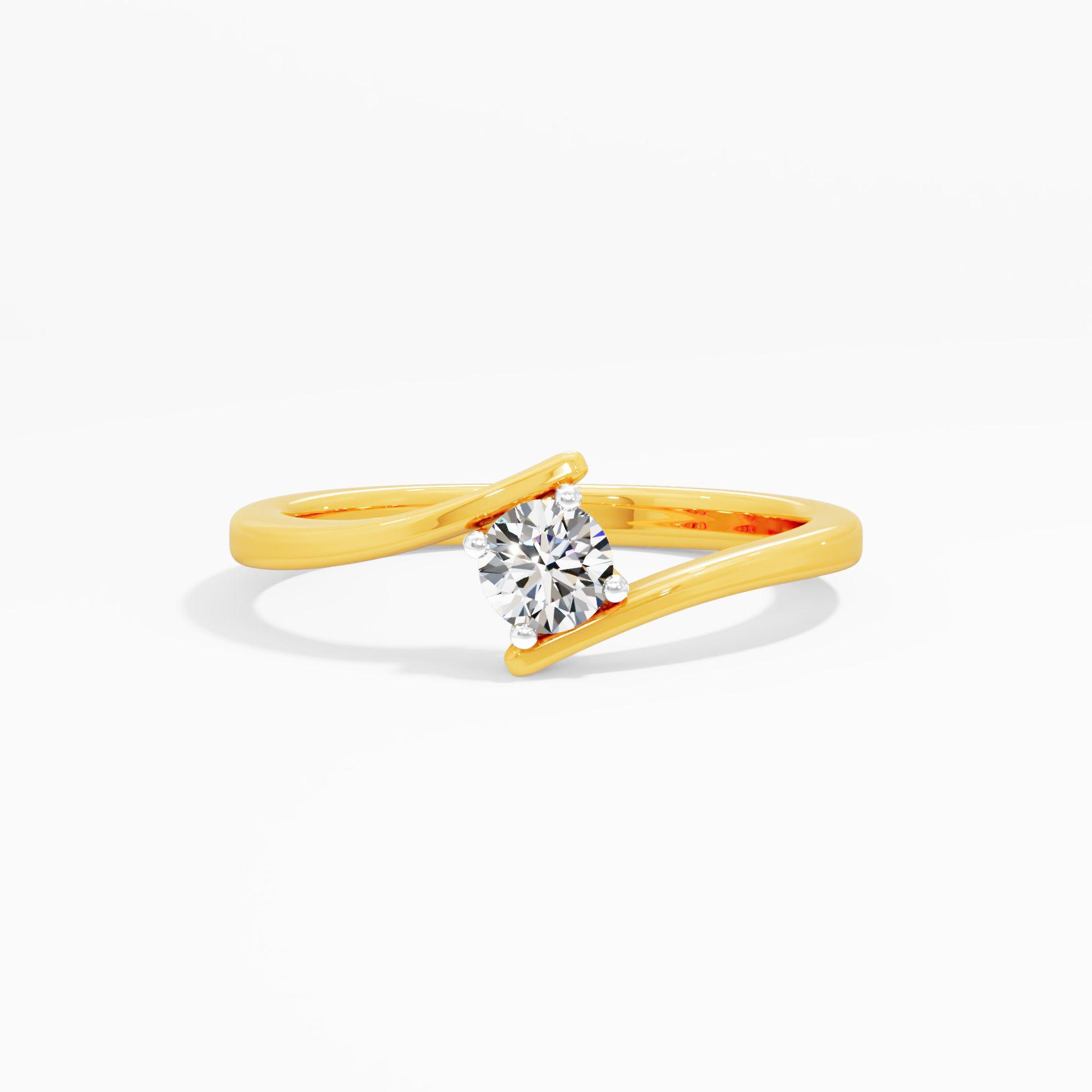 Sleek Bypass Solitaire Ring