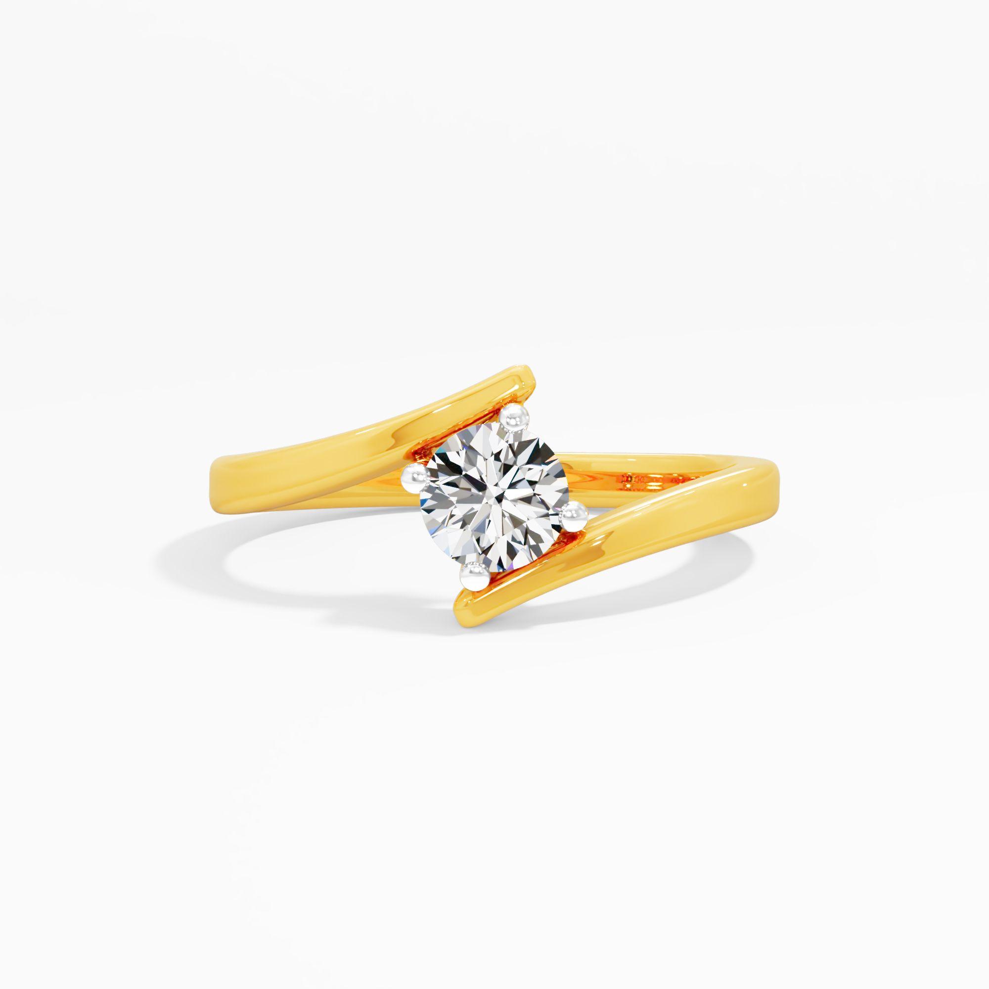 Graceful Twist Solitaire Ring