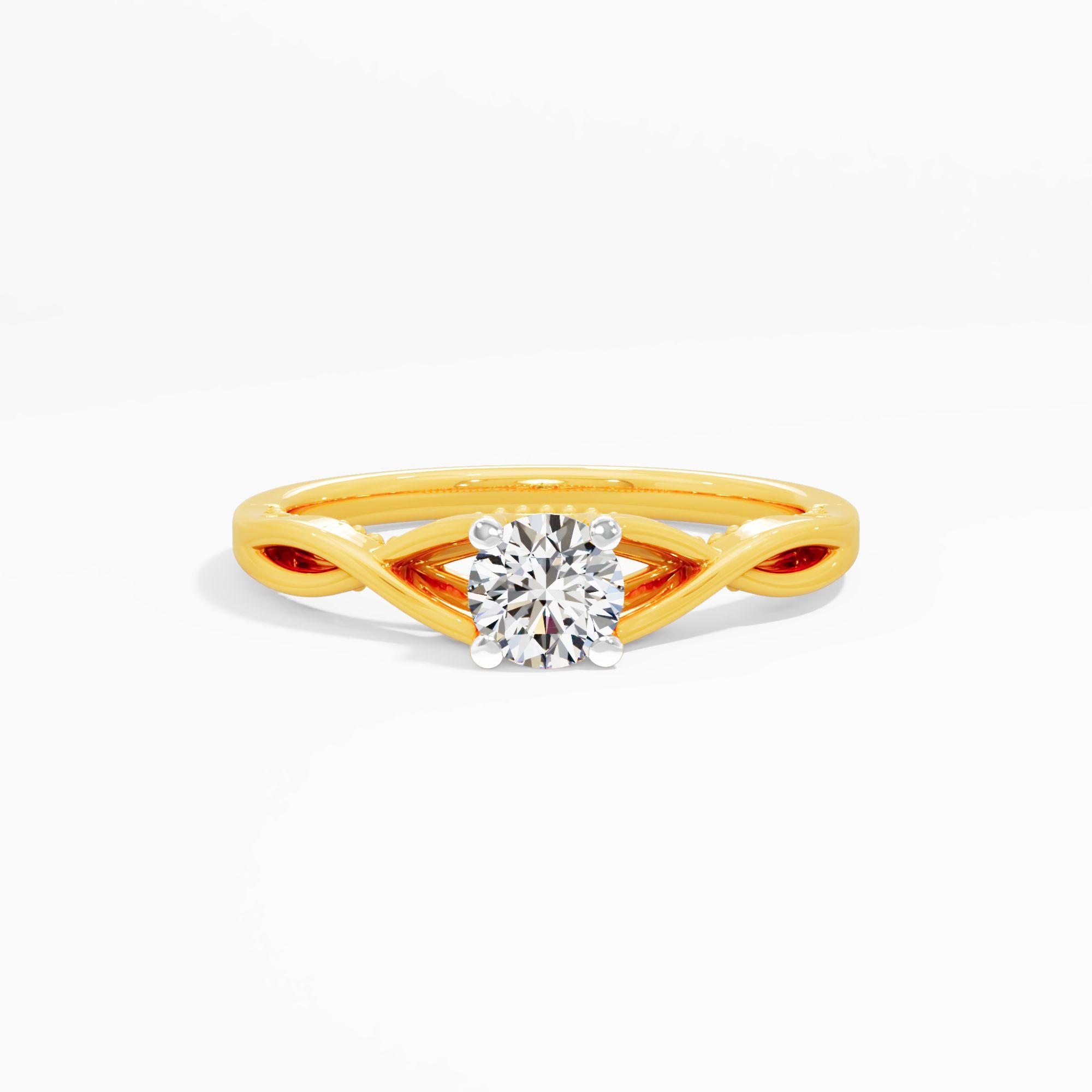Twisted Veil Solitaire Diamond Ring