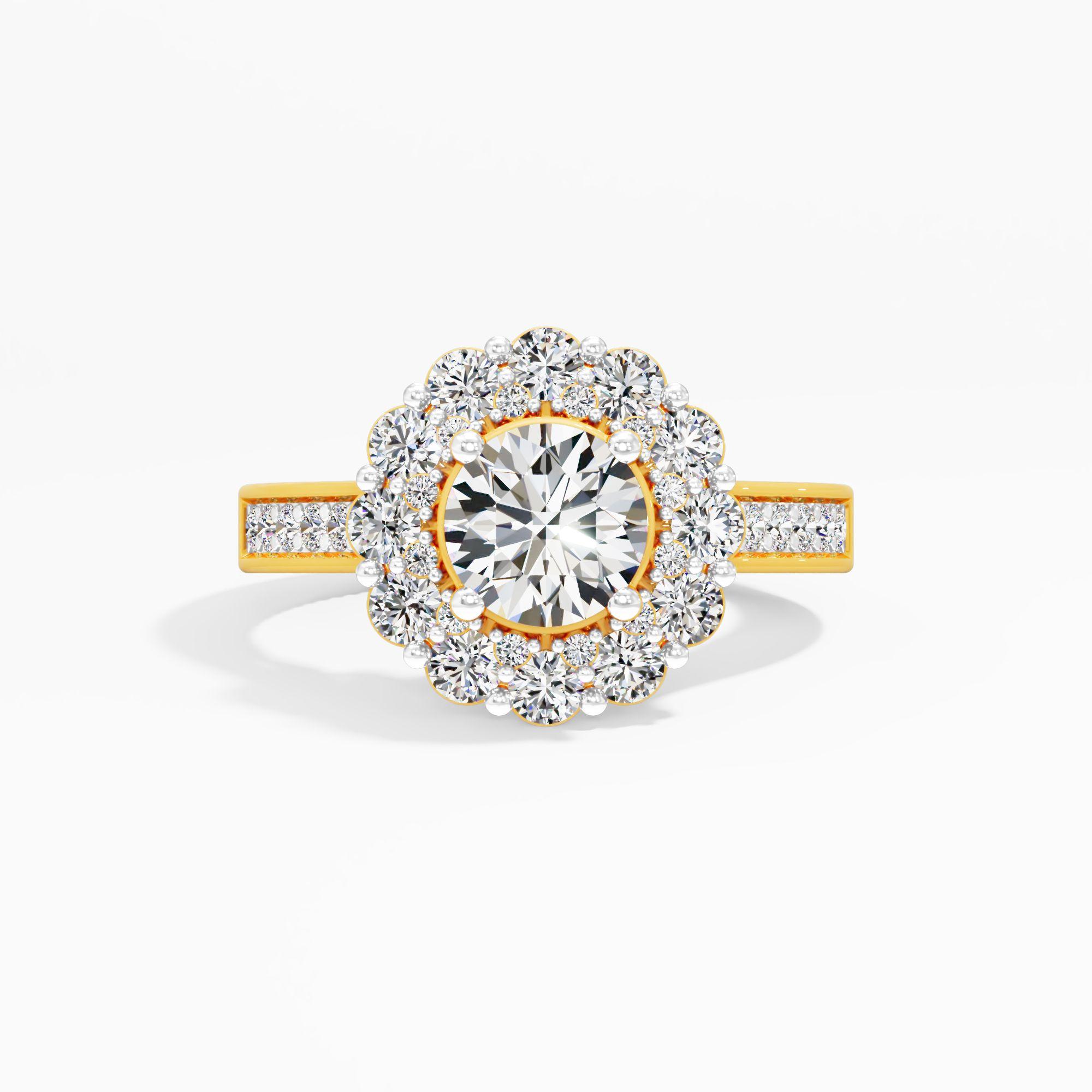 Blooming Sunburst Halo Ring
