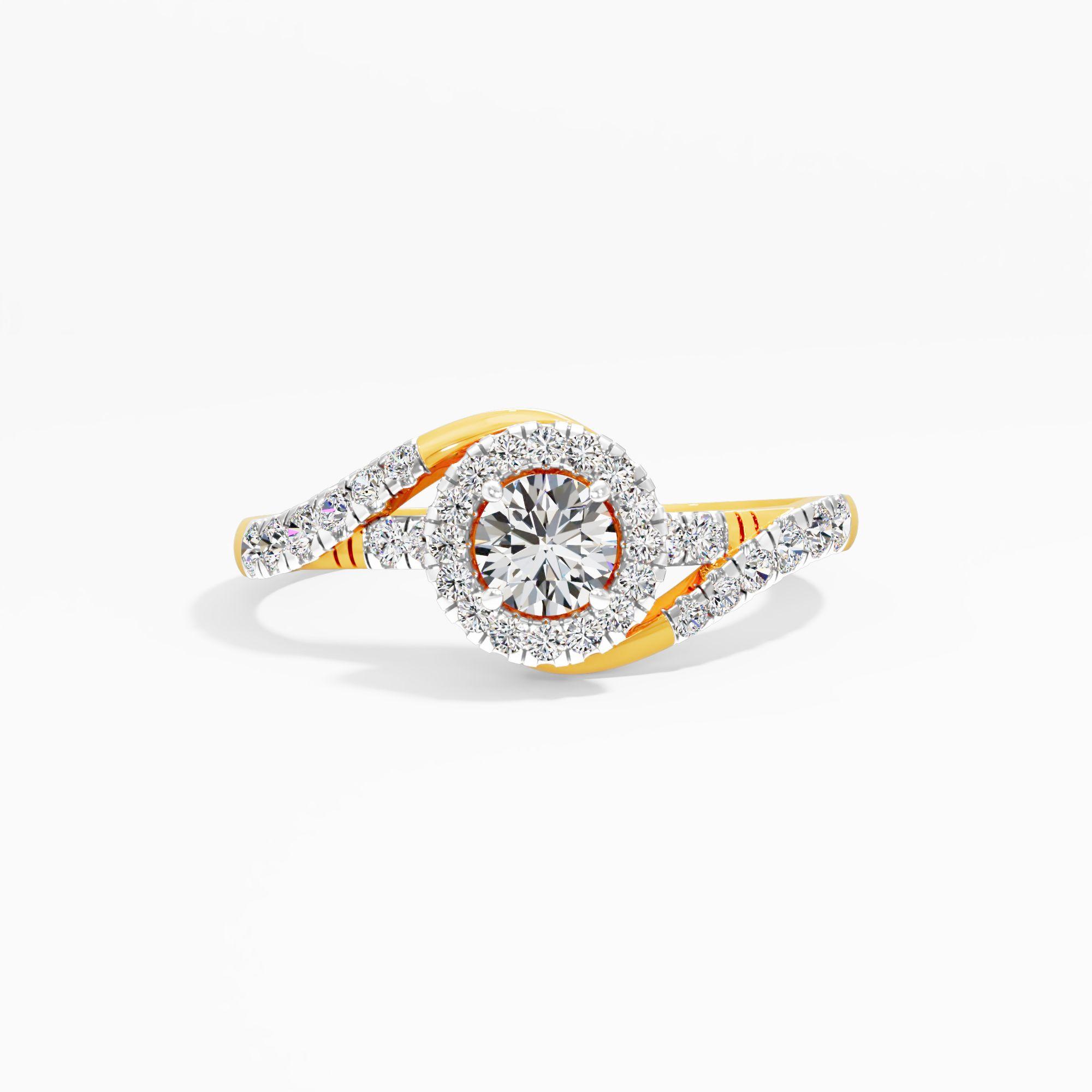 Swirling Glory Halo Diamond Ring