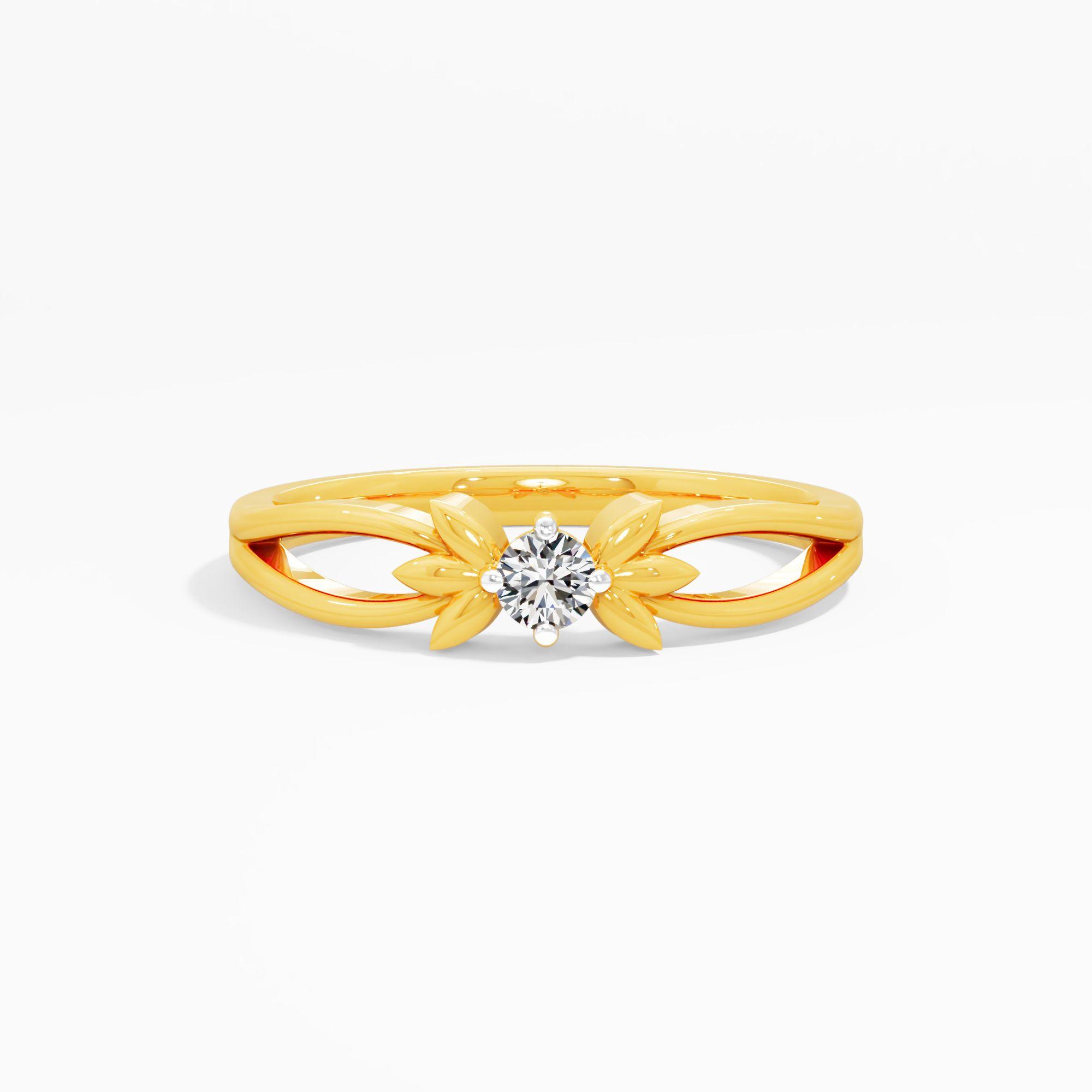Unfolding Petal Solitaire Ring