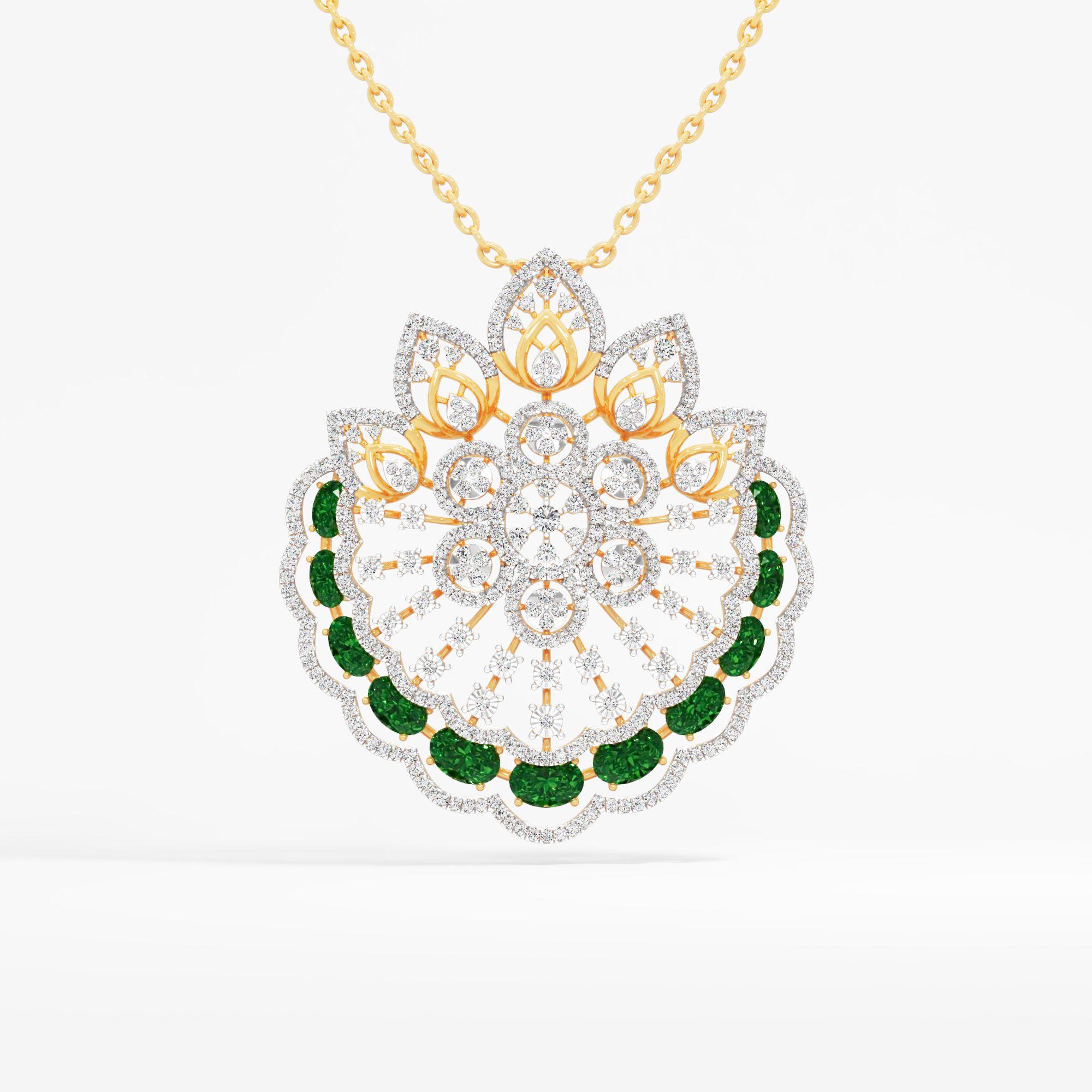 Verdant Rosette Diamond Pendant