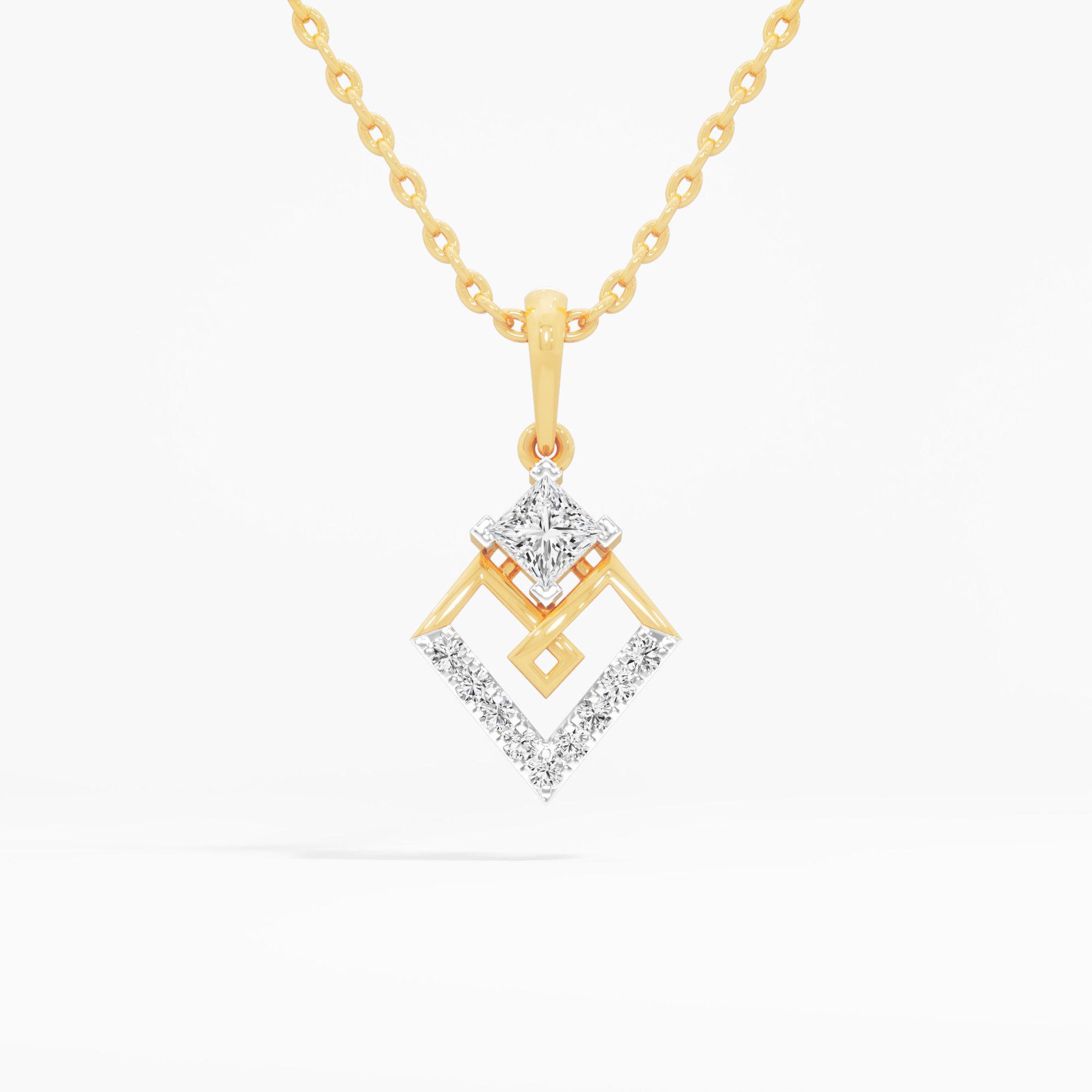 Gilded Interlock Charms Pendants | Standalone Pendant in 9KT Yellow Gold (Diamond Quality: FG-VVS VS)