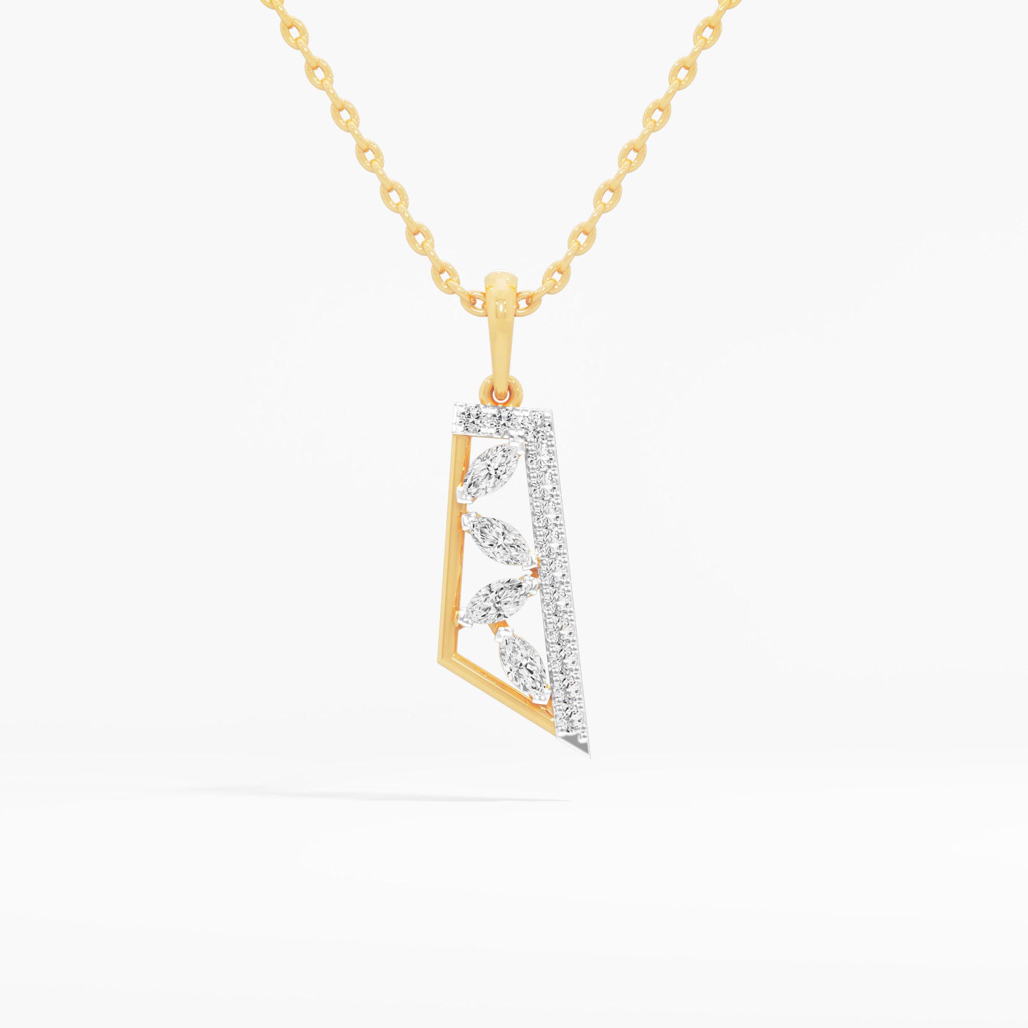 Tapered Radiance Charms Pendants | Pendant Only in 9KT Yellow Gold (Diamond Quality: FG-VVS VS)